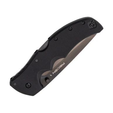 Cold Steel Recon 1 Tanto Folding Knife 4in Black DLC Plain Edge Blade View 6