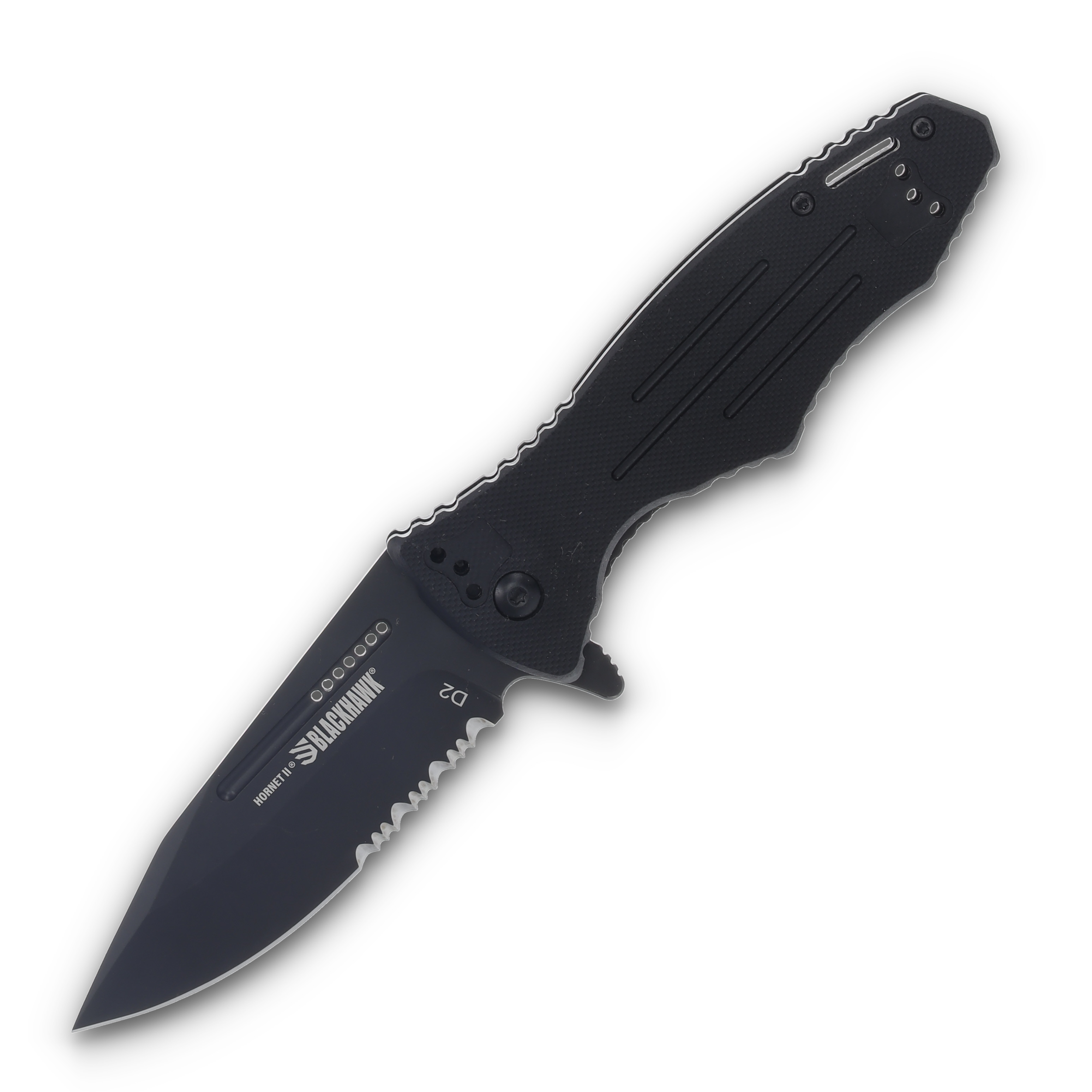 Blackhawk Hornet II Sideliner Folding Knife 3.5in Black PS Clip Point BH15H211BK View 1