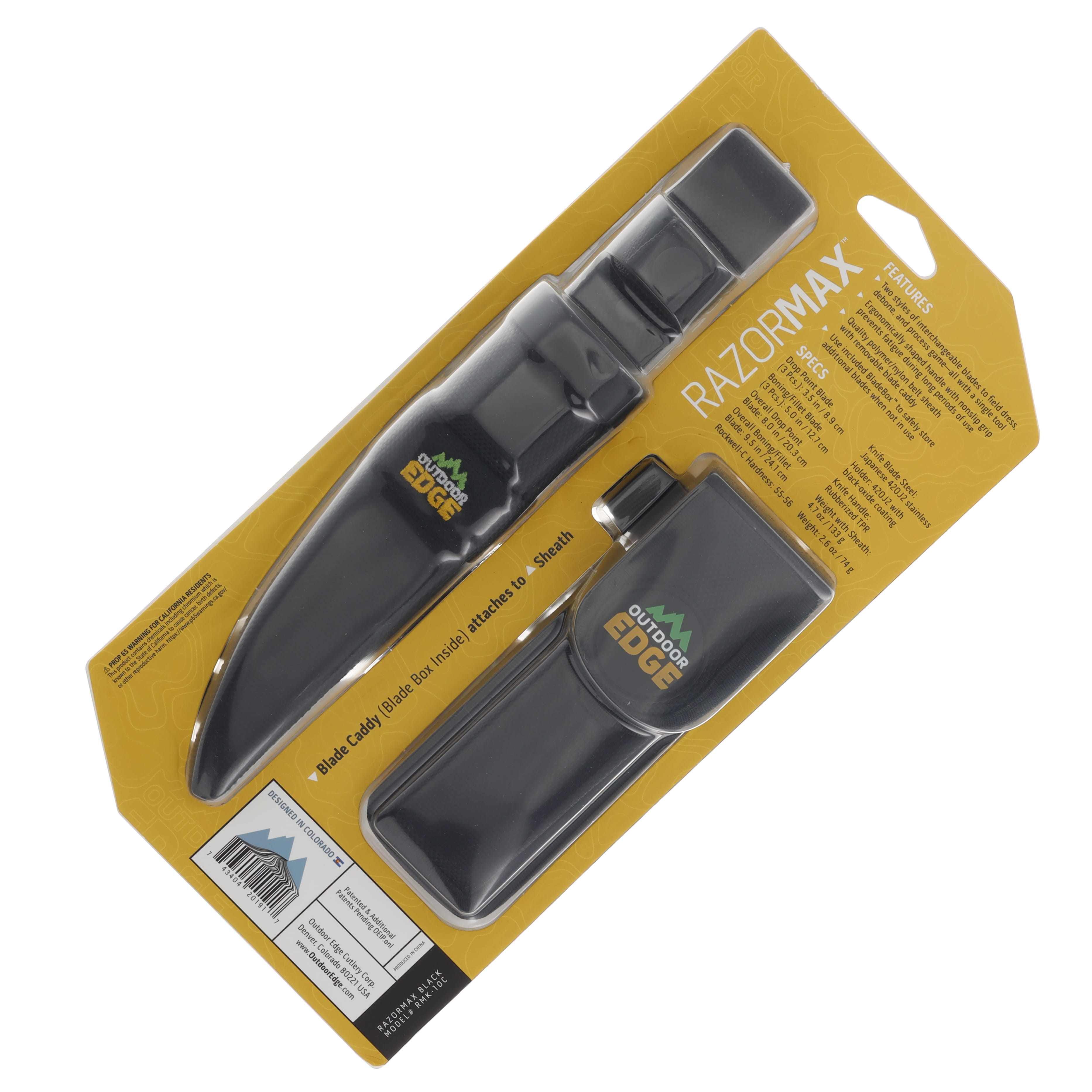 Outdoor Edge Razor-Max Fixed Blade Knife with Replacement Blades Black Handle OERMK-10C View 7