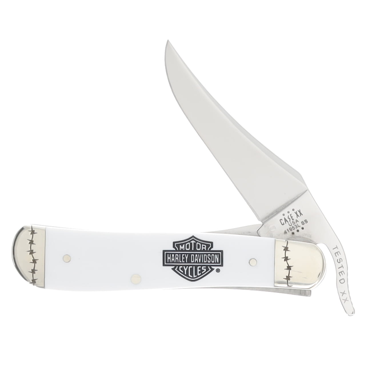 Case XX Harley-Davidson White Synthetic RussLock Folding Knife