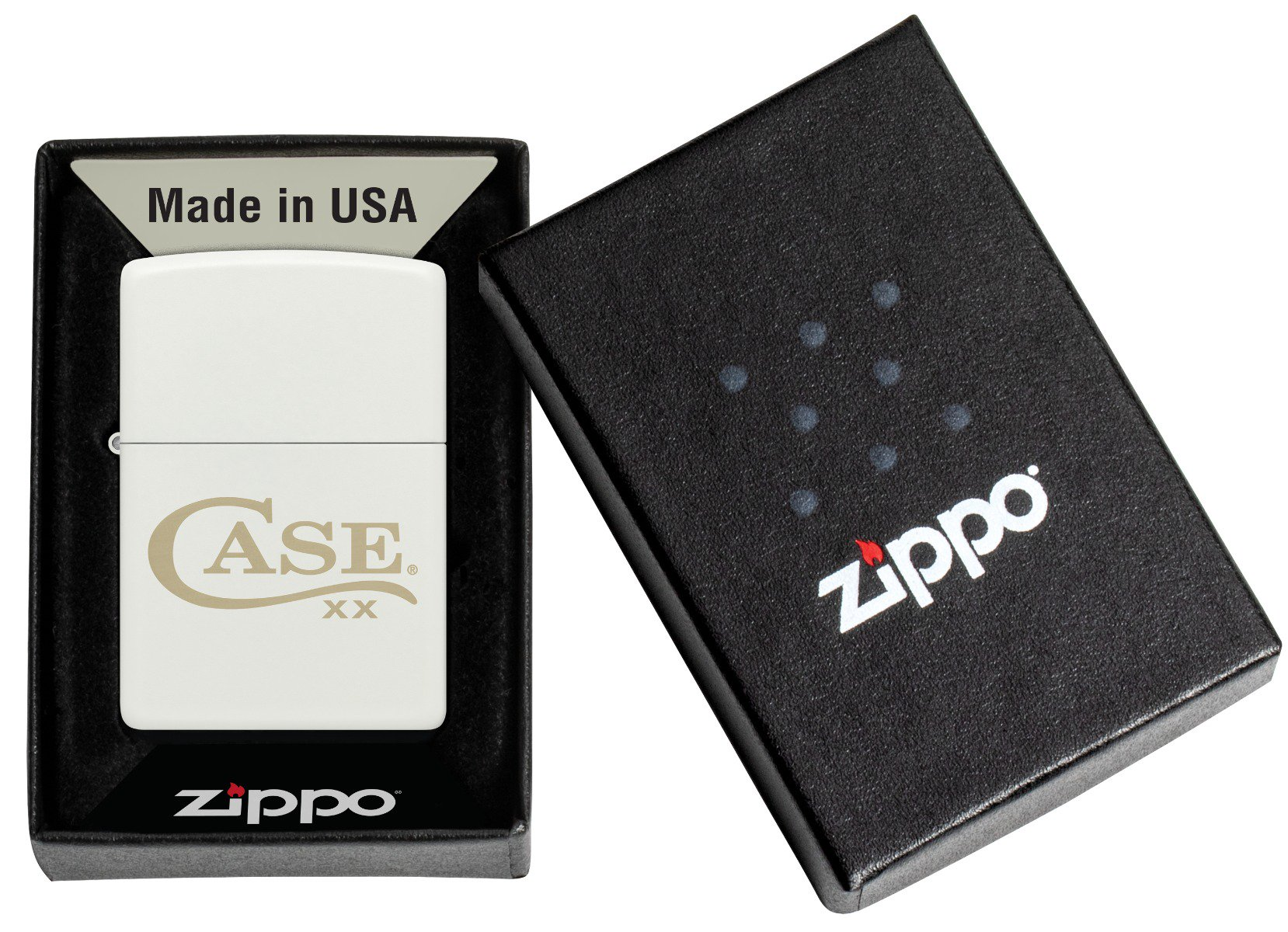 Zippo White Matte Lighter Case Knives Long Tail C Logo CA52256 View 10