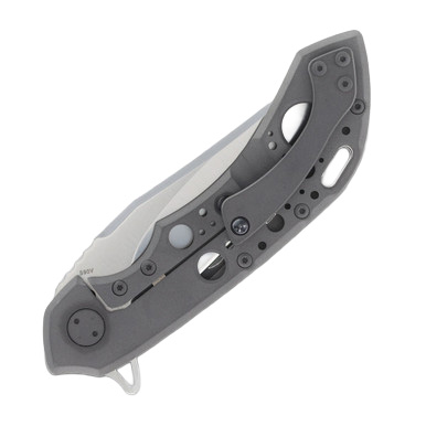 Olamic Wayfarer 247 T093-B Folding Knife White Storm FatCarbon/Dark Blast with Acid Rain Cutouts View 5