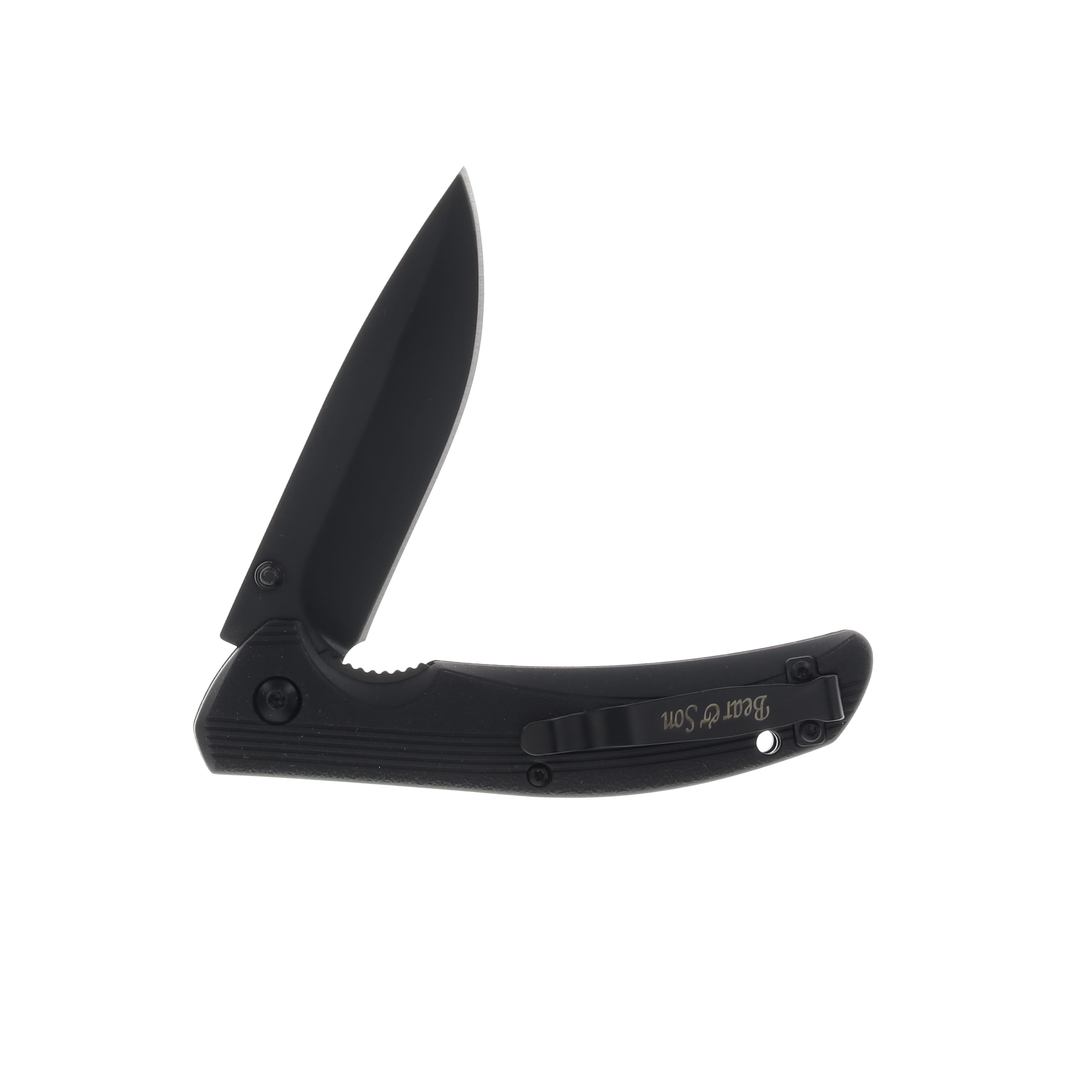 Bear & Son 4.5" Sideliner Flipper Folding Knife Black Zytel BR778B View 4