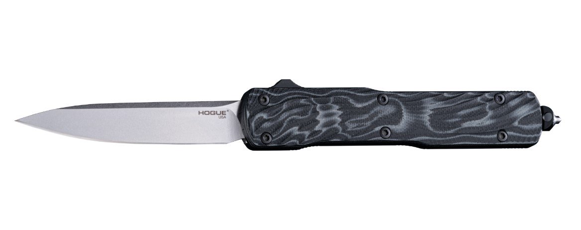 Hogue Counterstrike OTF Automatic Knife Black - 3.35in Tumbled Drop Point Plain AUHG34879 View 1