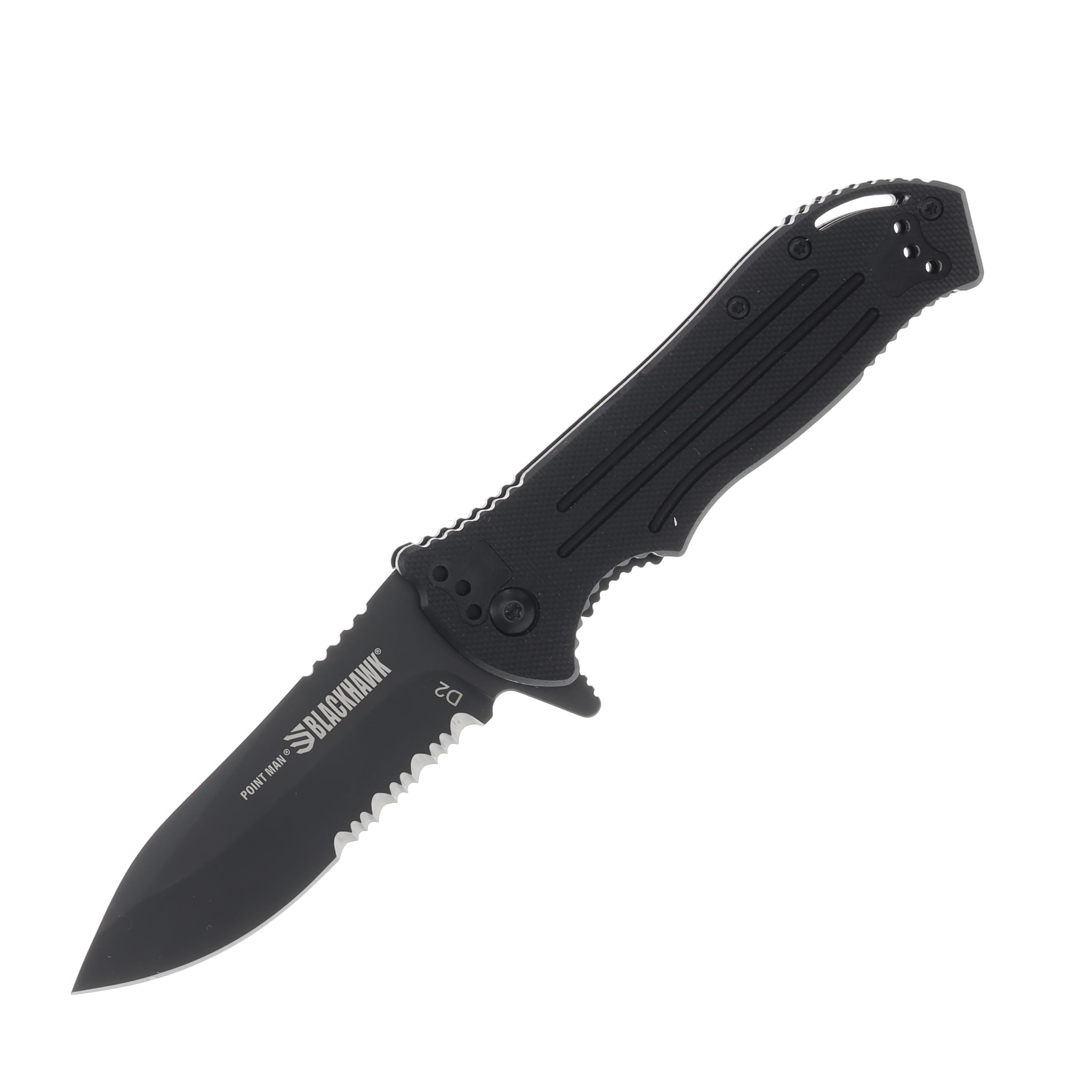 Blackhawk Point Man Sideliner Folding Knife Black 3.37in PS Drop Point BH15PM211BK View 1