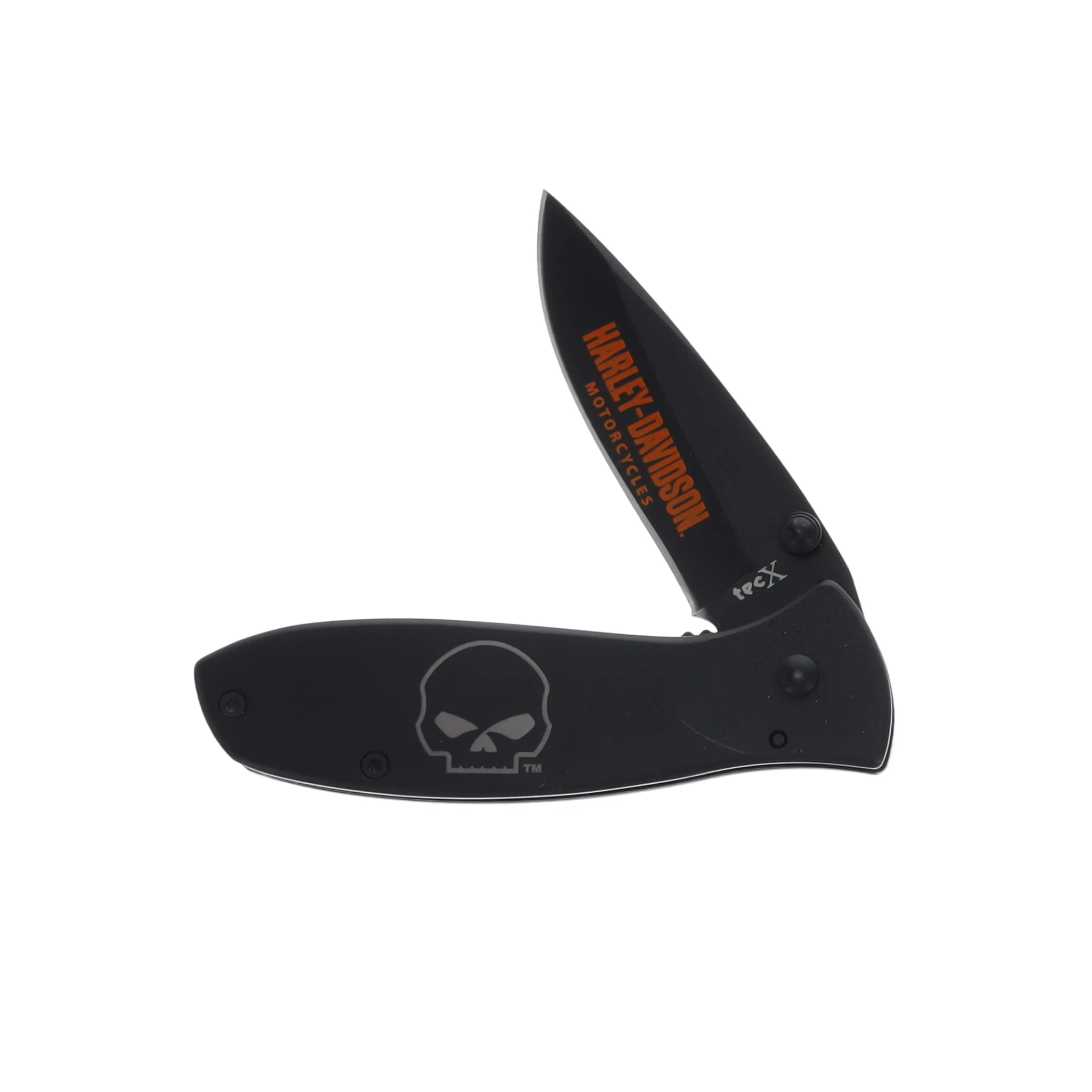 Tec-X Harley-Davidson Skull Linerlock Folding Knife (Black Hard Coat) CA52252 View 3