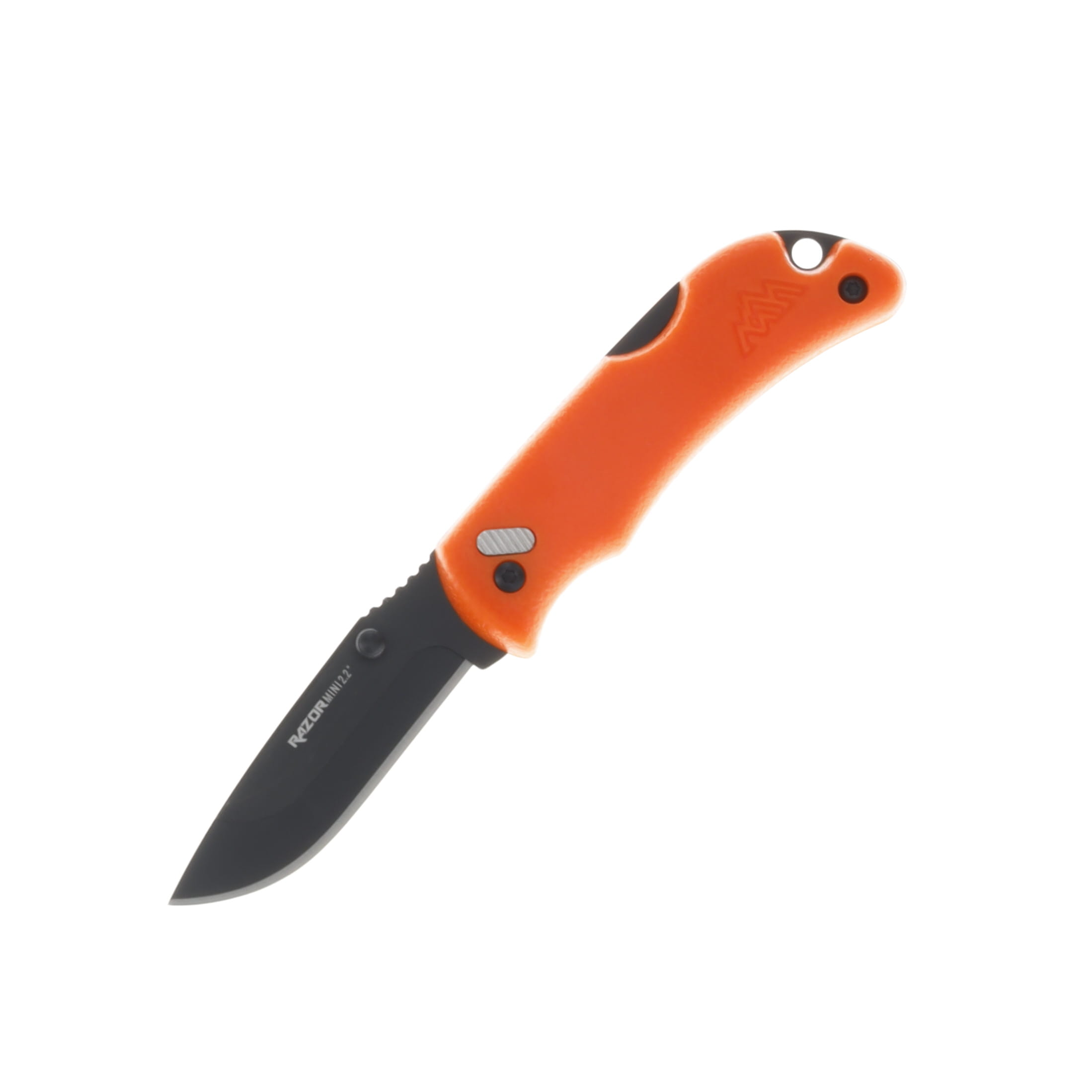 Outdoor Edge 2.2" Razor-Mini Folding Knife (Orange PMS, Black 2 Drop-Point Blades) OERMB22-2C View 1
