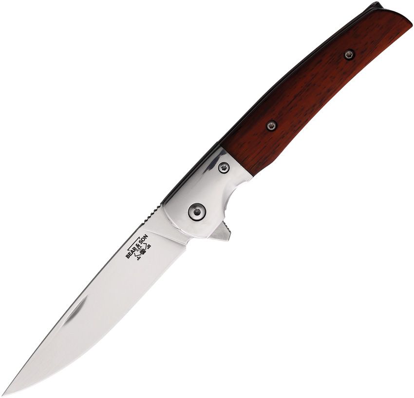 Bear & Son Rancher Sideliner Cocobola 3.37 Inch Plain Satin Drop Point BRCB21 View 1