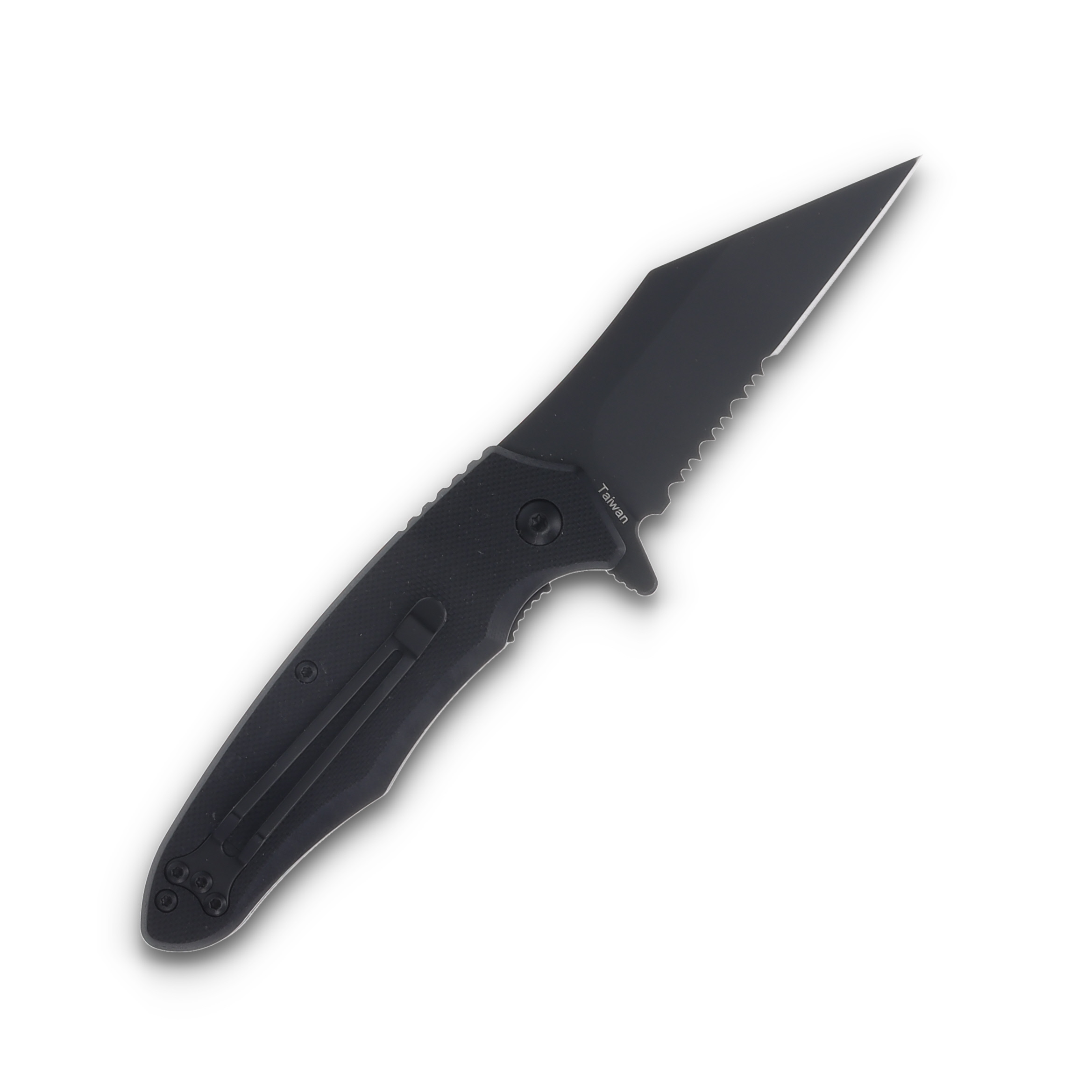 Blackhawk Be-Wharned Black G-10 Sideliner Partially Serrated