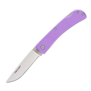 Bear & Son Small Farmhand Purple Aluminum 2.75in Plain Satin Drop Point View 1
