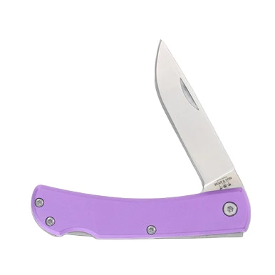 Bear & Son Small Farmhand Purple Aluminum 2.75in Plain Satin Drop Point View 2