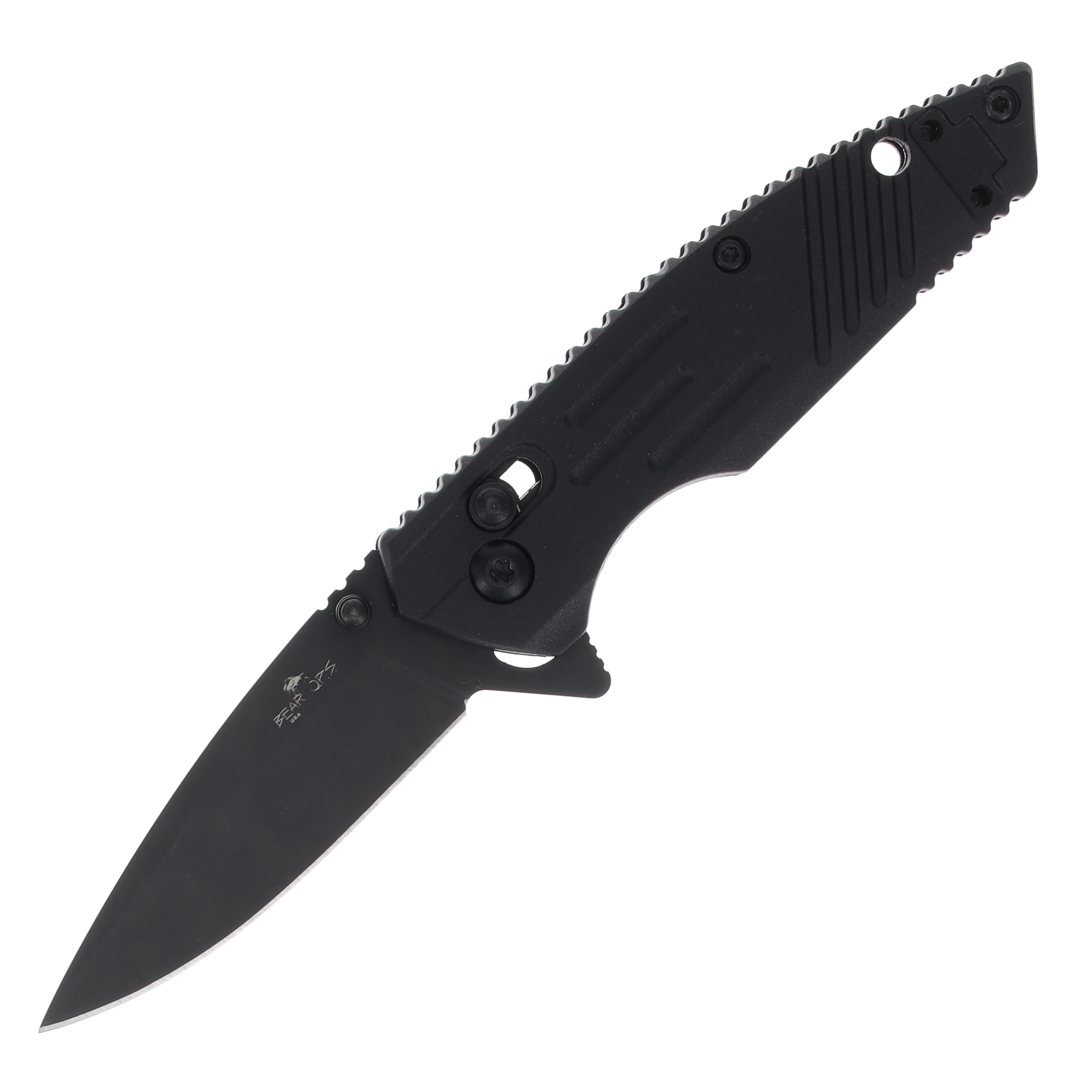 Bear & Son Bear Ops Rancor IX Slide Lock Folding Knife 2.25in Plain Black BR-MC-900-B7-B View 1