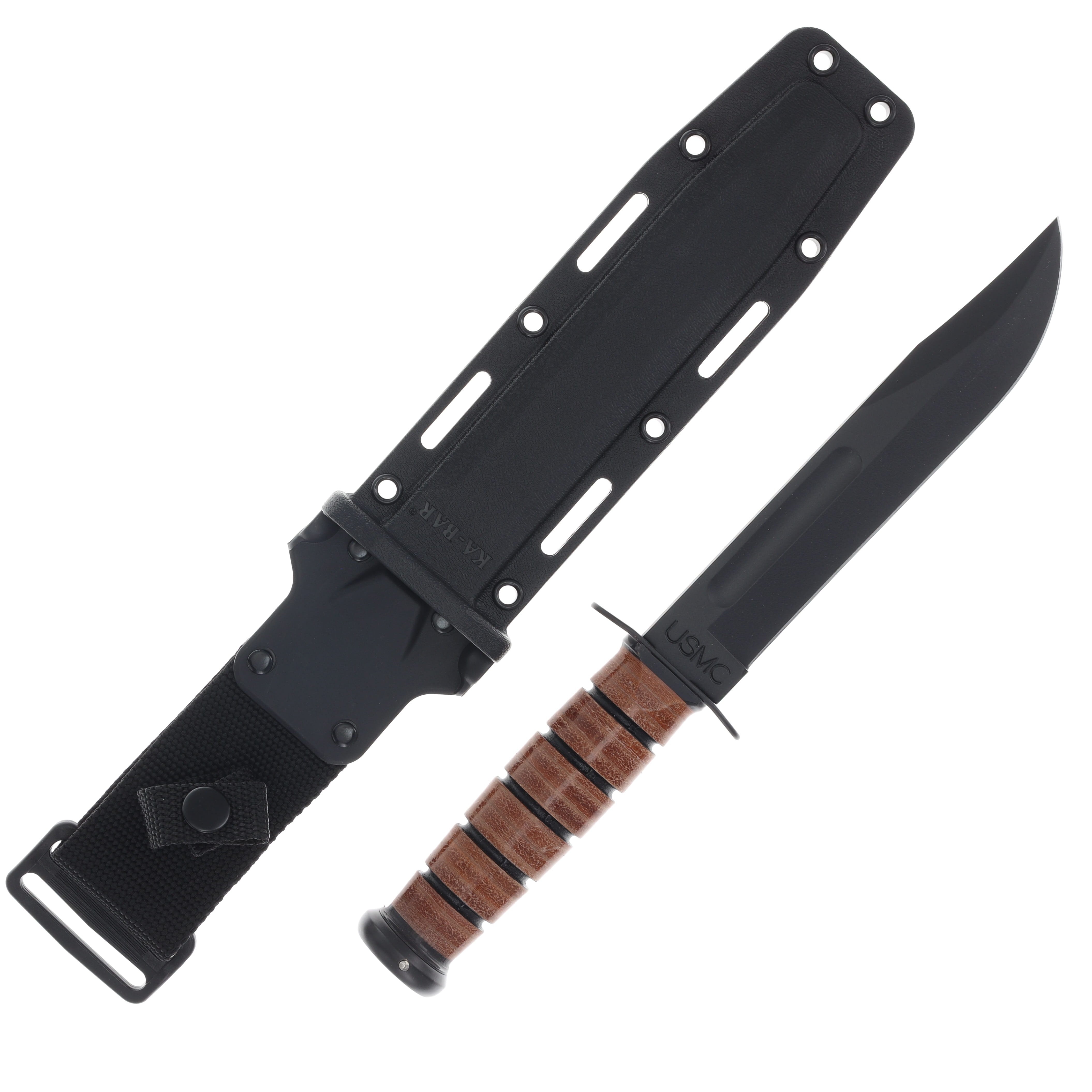 KA-BAR USMC Fighting Knife 7in Clip Point Straight Edge Fixed Blade KA5017 View 1