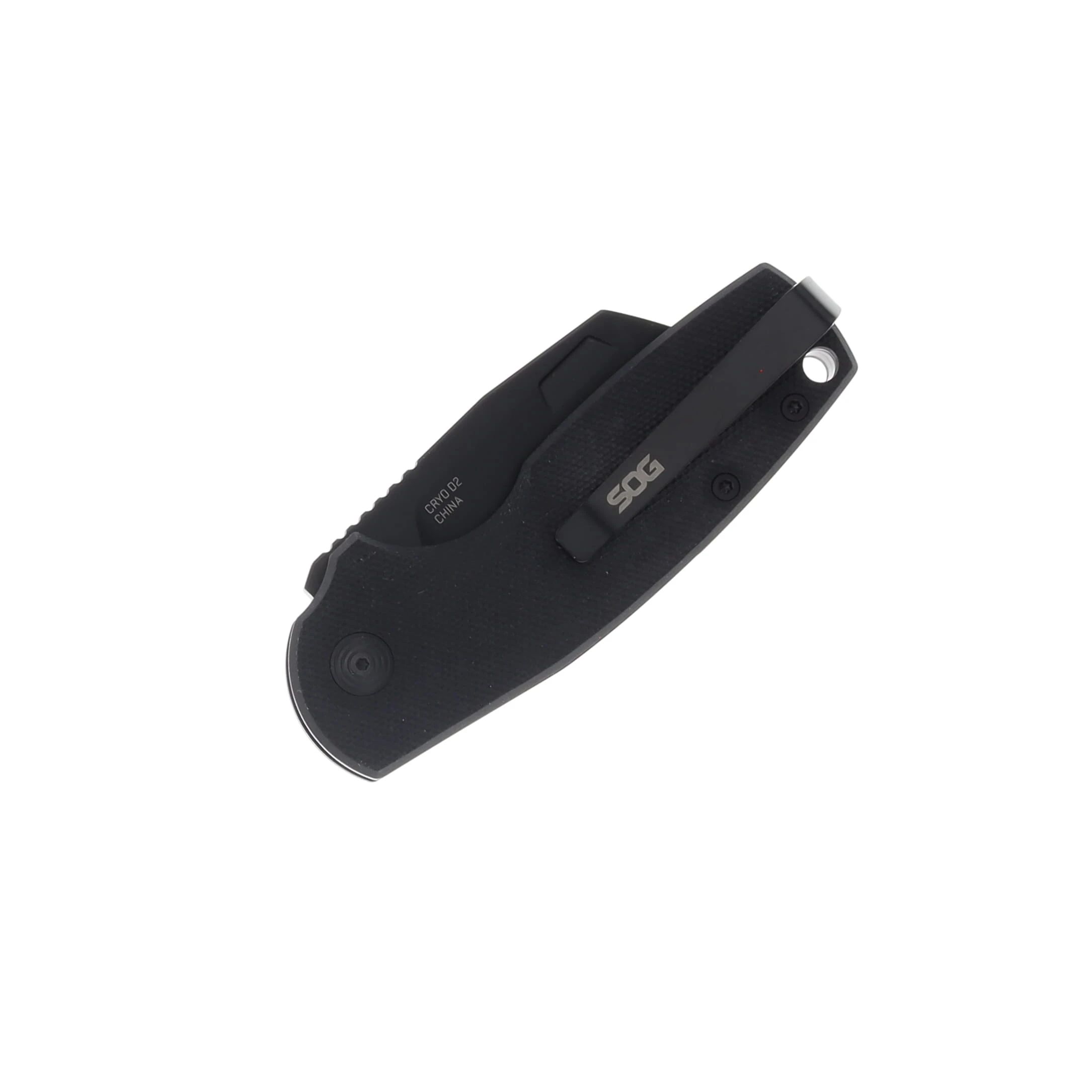 SOG Knives Stout SJ Blackout Folding Knife 2.4in Plain Cleaver Blade SOG-16-03-07-57 View 2