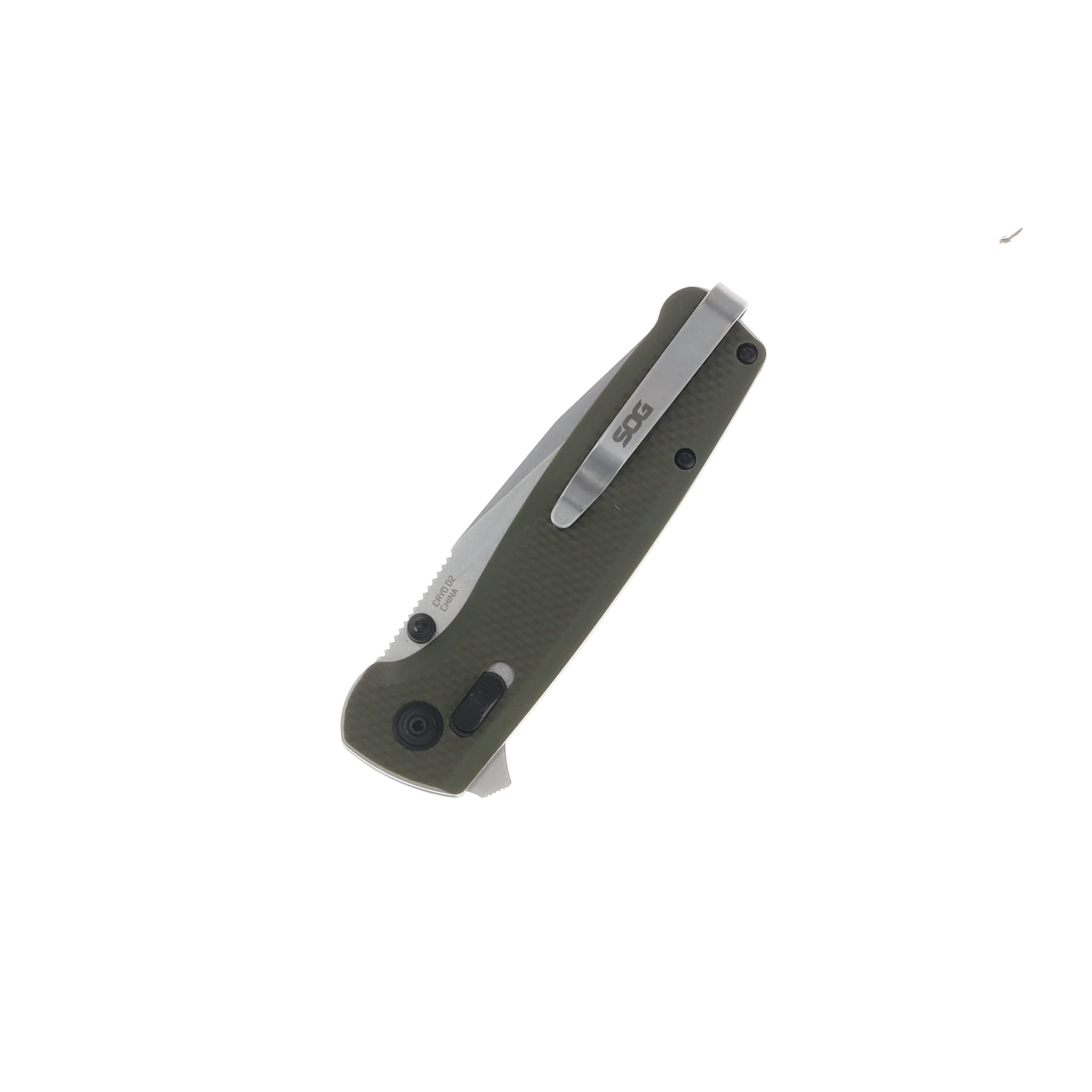 SOG Knives Terminus XR OD Green Folding Knife 2.95in Stonewashed Clip Point SOG-TM1022-CP View 2