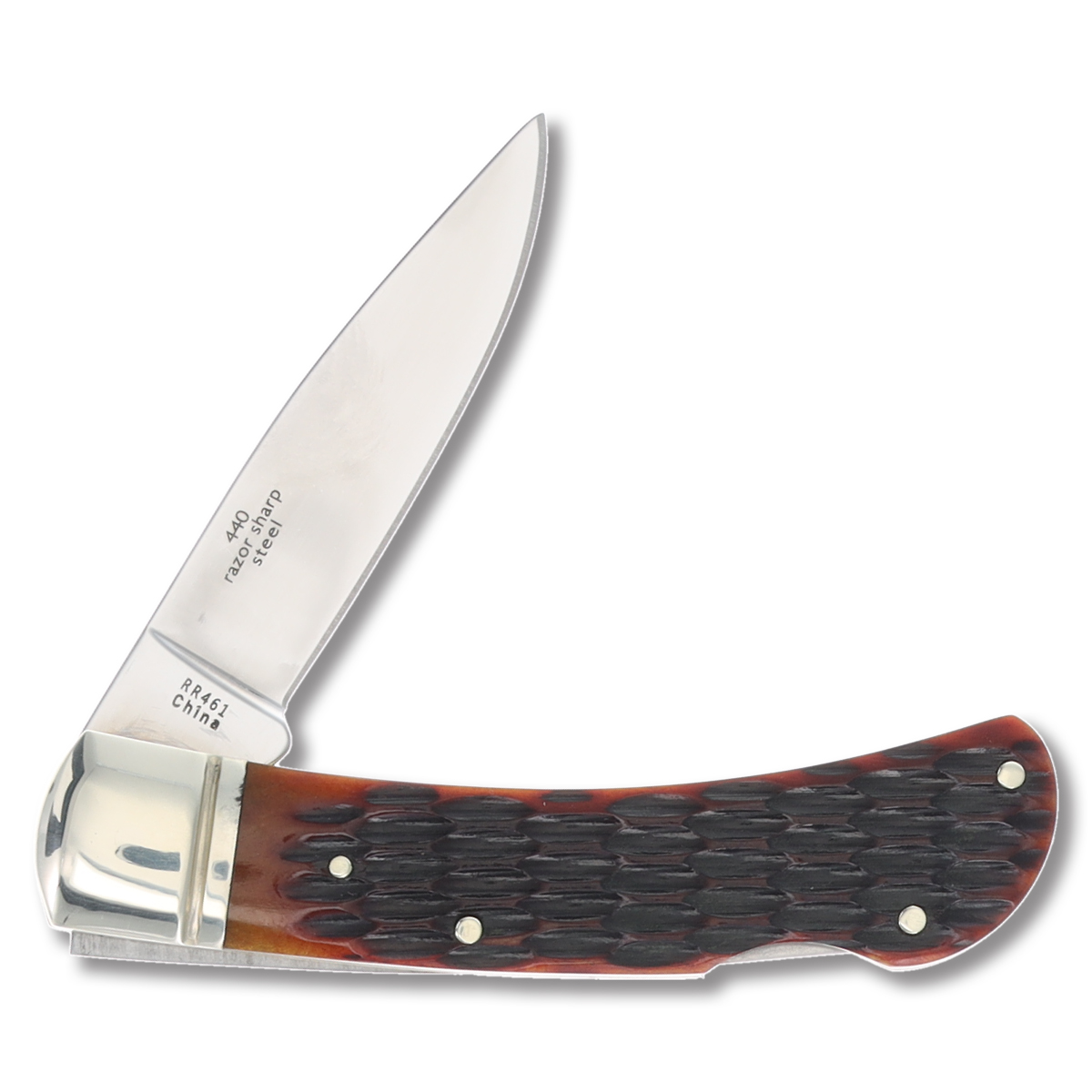 Rough Ryder Small Lockback Folding Knife Brown Jigged Bone RR461 View 3