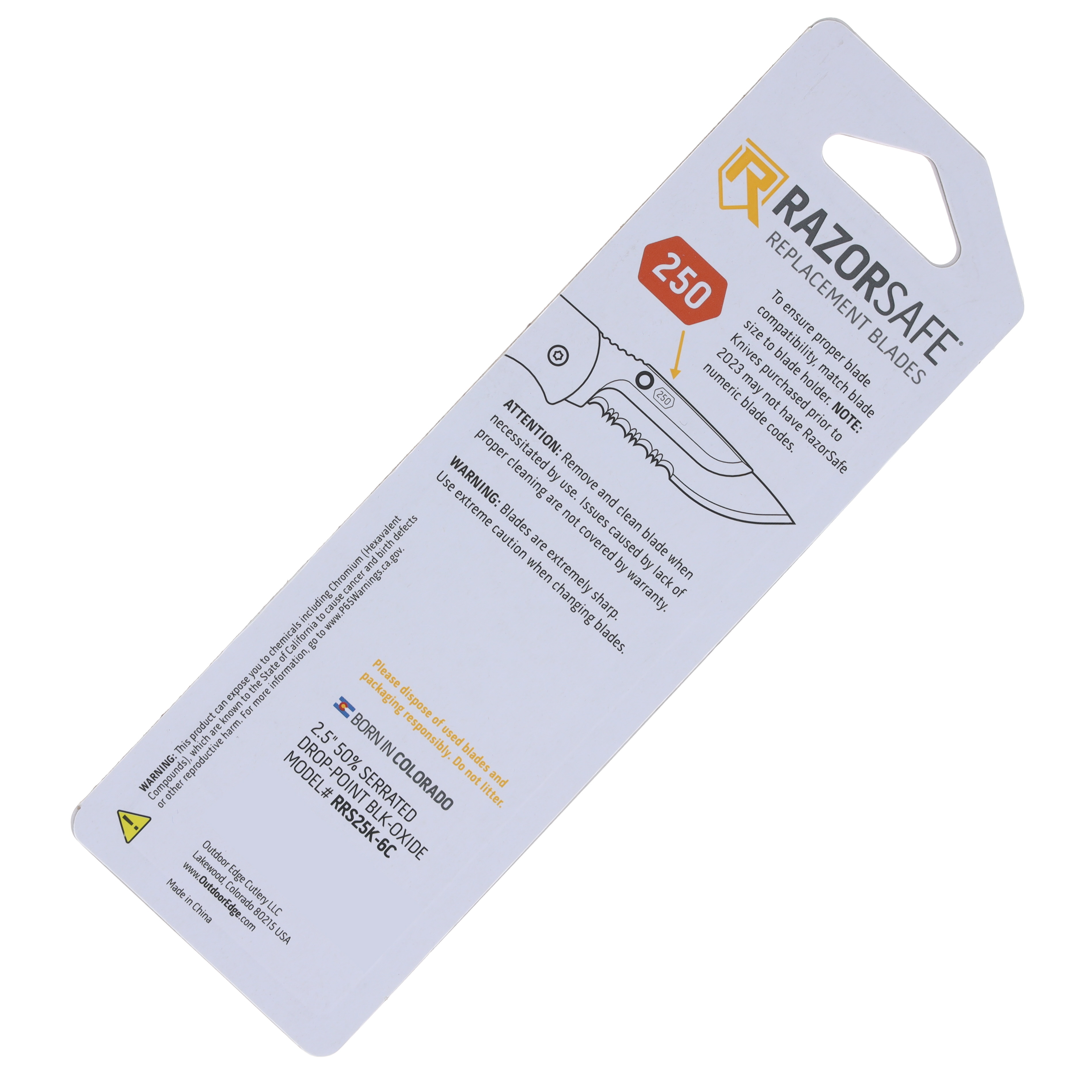 Outdoor Edge 2.5" Serrated Blade Pack (Black-6 Blades) OERRS25K-6C View 2