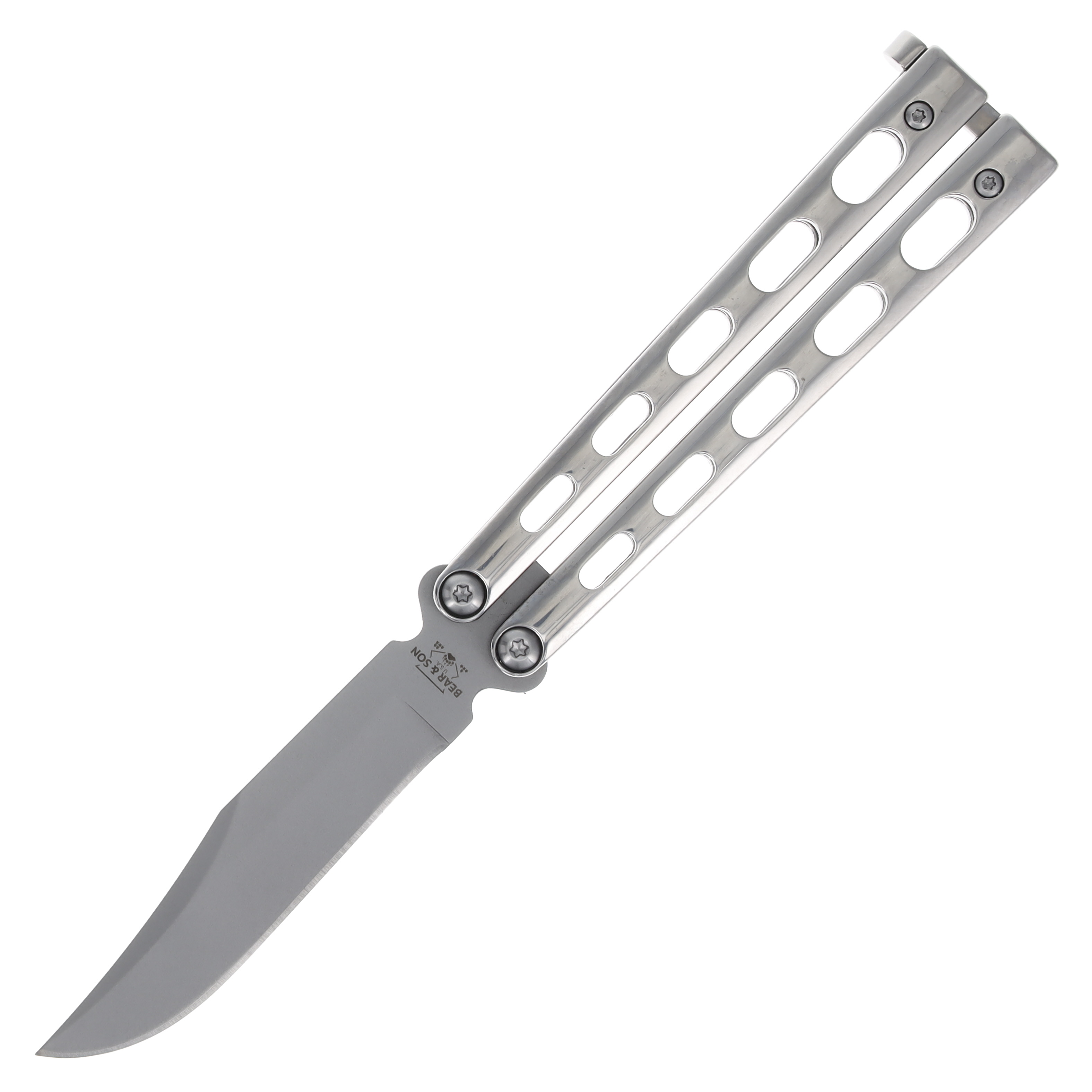 Bear & Son 4" All Stainless Butterfly Knife BRSS13 View 1