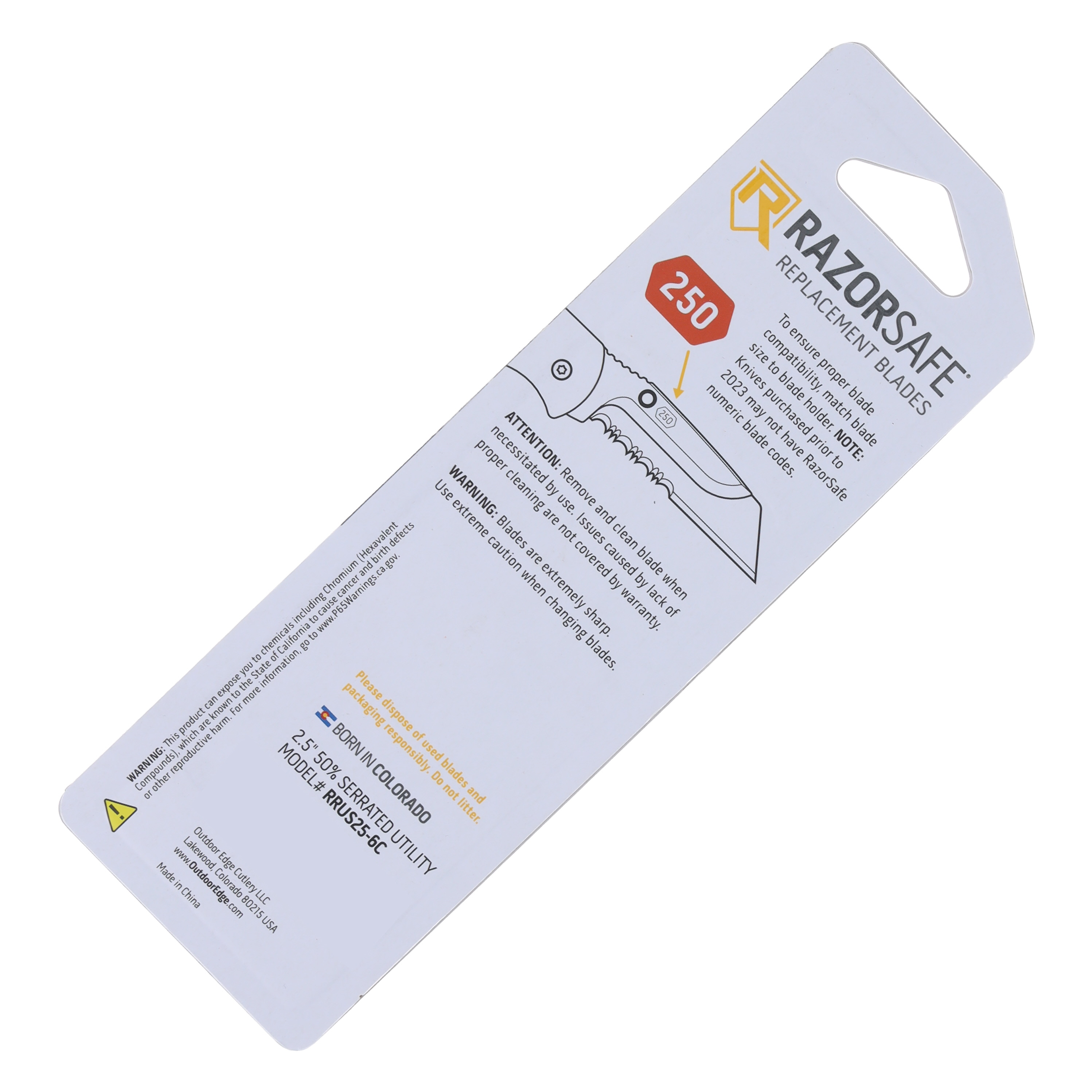 Outdoor Edge Knives 2.5in Serrated Utility Blades 6 Pack OERRUS25-6C View 2