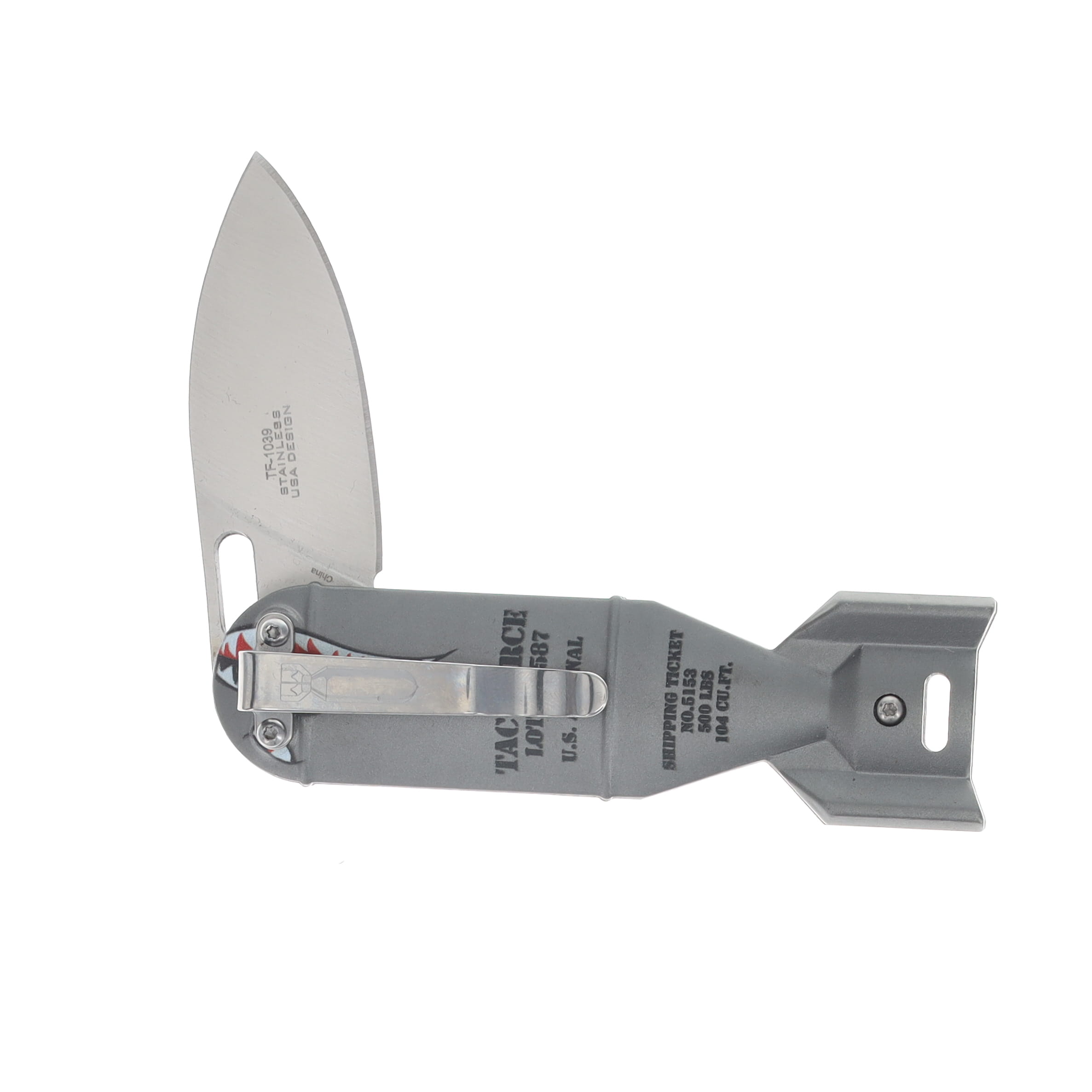 Tac Force Assisted Flying Tiger Folding Knife 2.25in 3Cr13 Steel Gray MCTF1039GY View 4