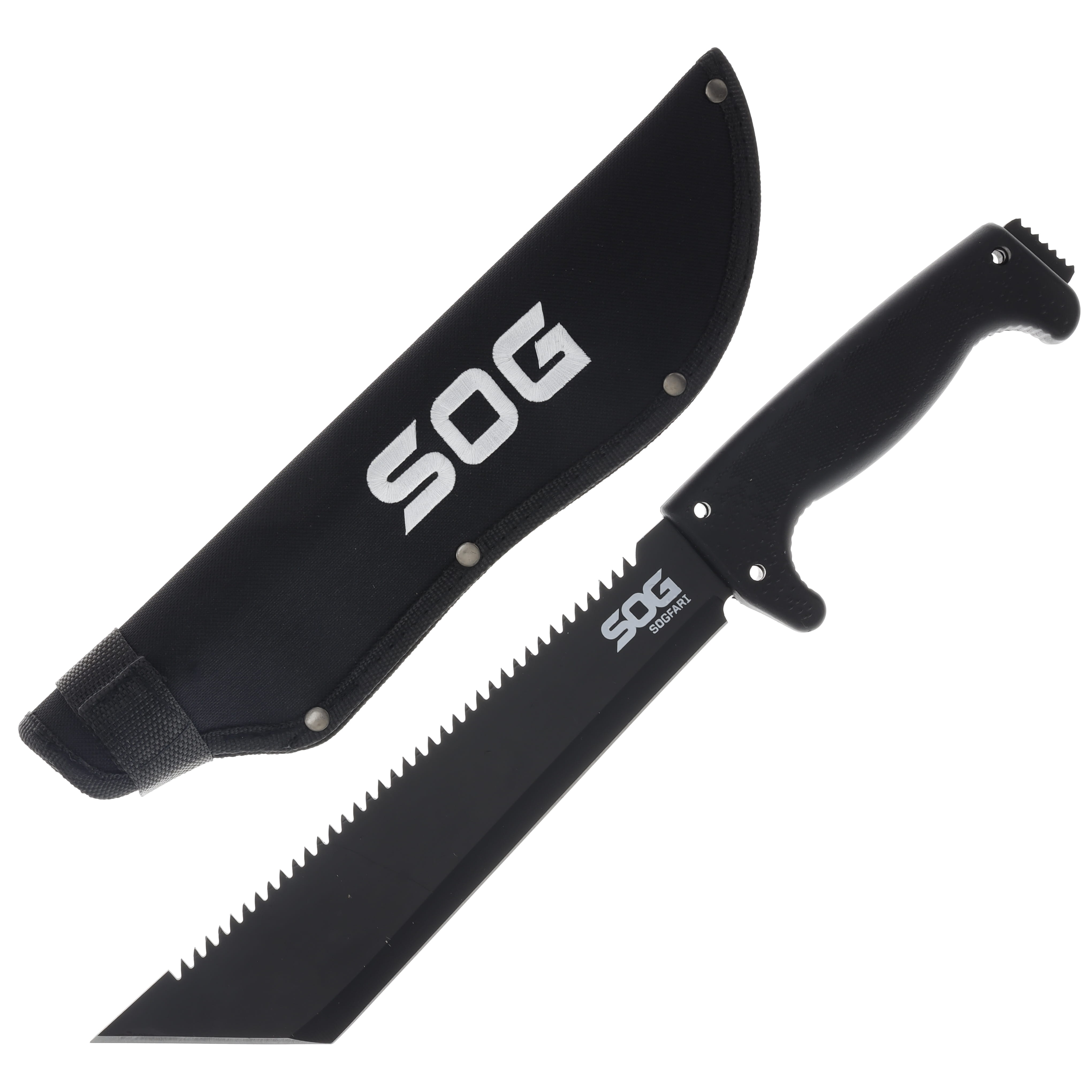 SOG SOGfari Tanto Machete 10in Sawback Fixed Blade SOGMC04N View 1