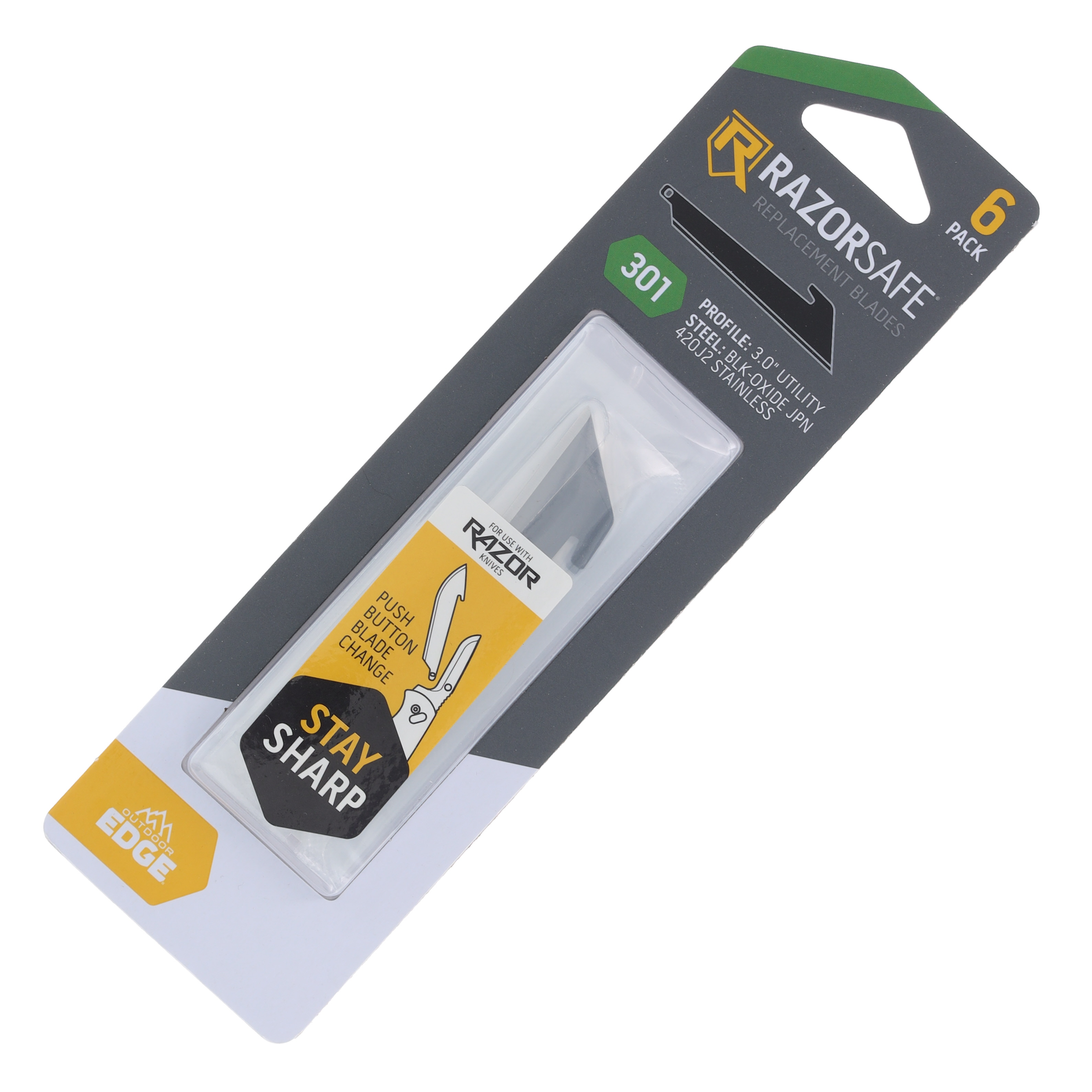 Outdoor Edge Knives 3in Black Utility Blades 6 Pack OERRU30K-6C View 2