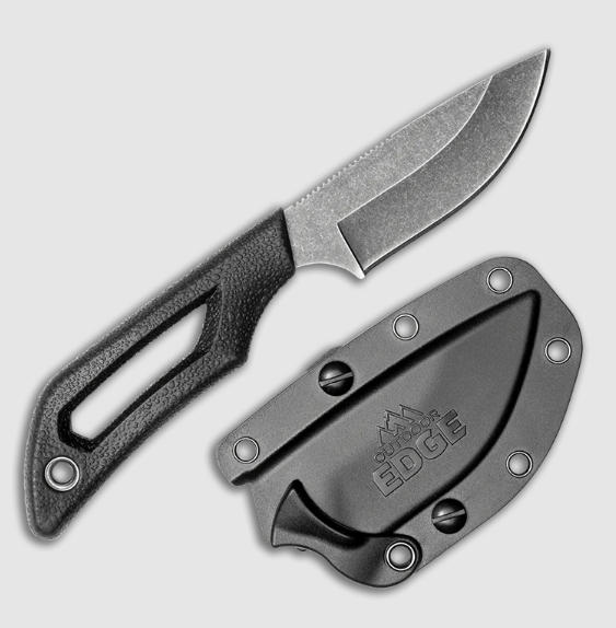 Outdoor Edge Pivot Fixed Blade 2.5in Drop Point Knife Black OEPKDP-1C View 1