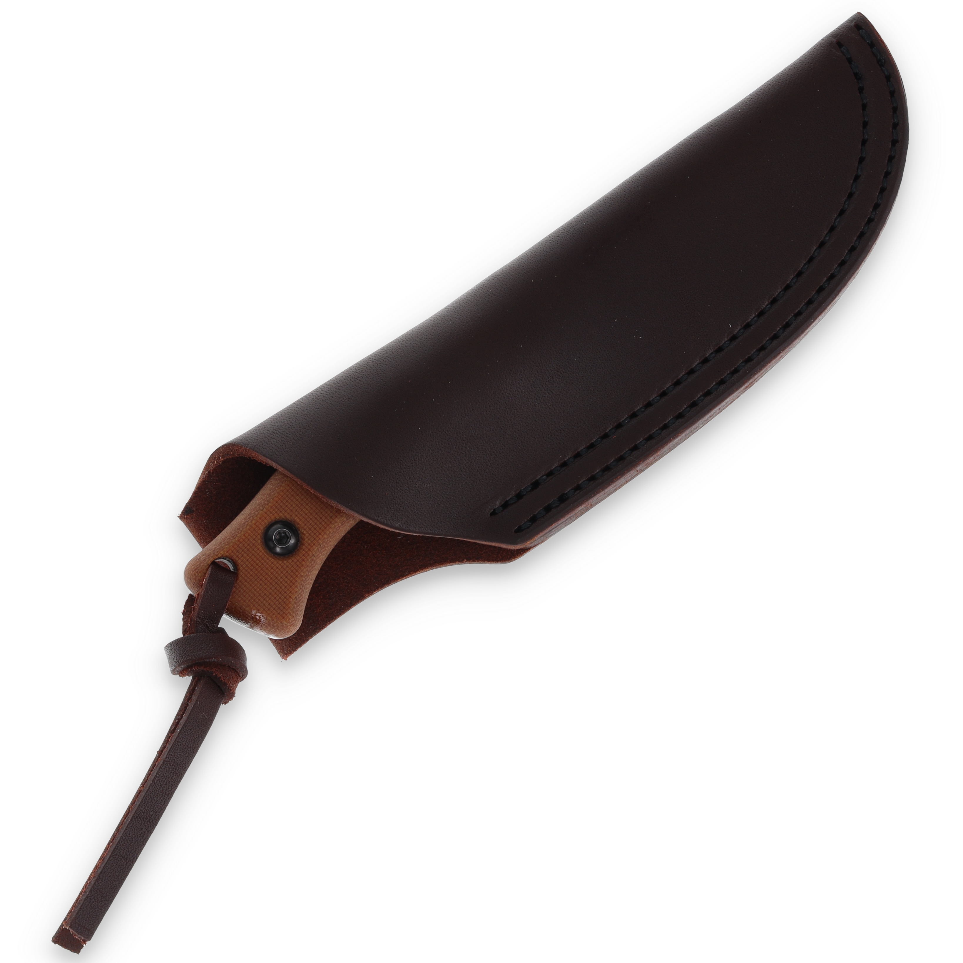 CRKT Bugsy Fixed Blade Knife Stonewash/Brown Micarta with Leather Sheath CR3600 View 3