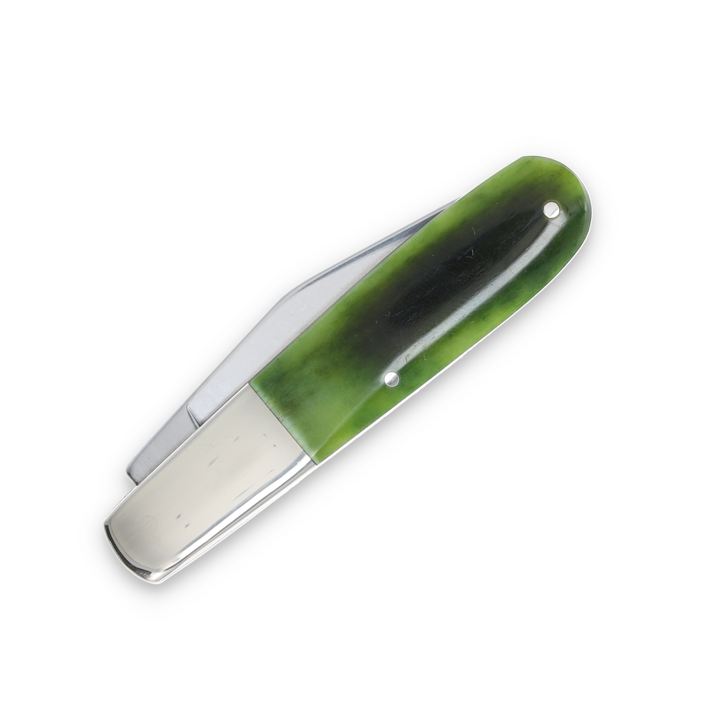 Bear & Son Green Bone Barlow Folding Knife with SMKW Exclusive Cannabis Shield BRGSM281M View 2