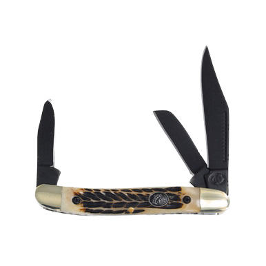 Frost Silverhorse Stoneworks Jigged Stag Bone Stockman Folding Knife View 1