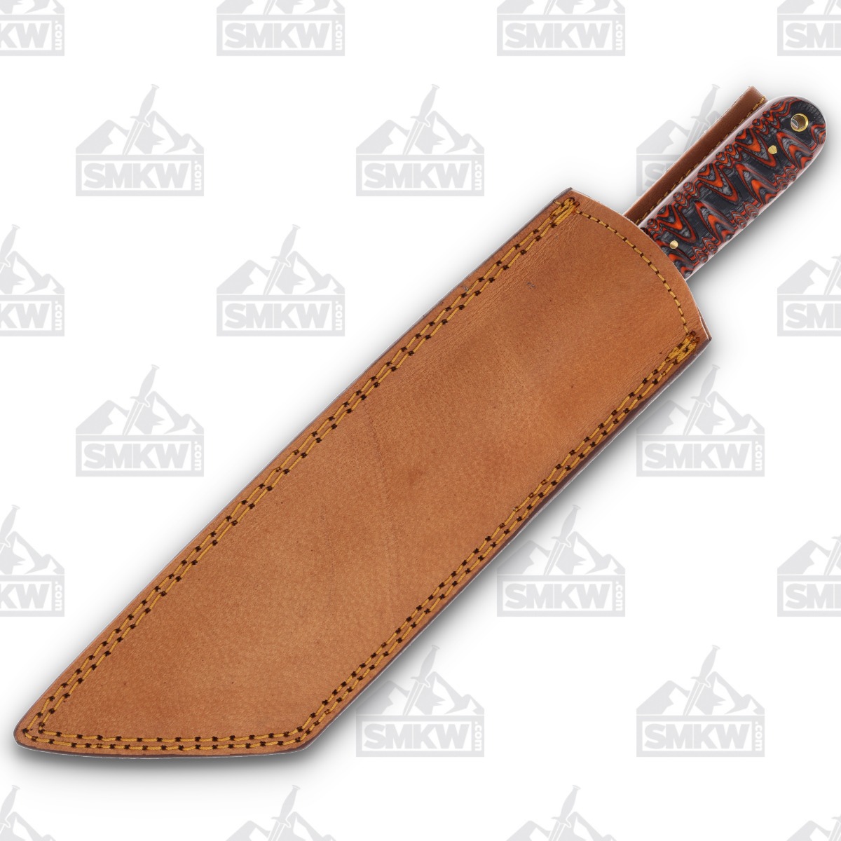 SZCO Supplies Smokewood Seax Fixed Blade Knife 8.75in Damascus Blade DM1368RD View 5