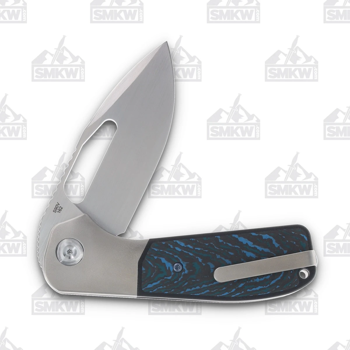 Liong Mah Design Field Duty 3.5 Folding Knife Crosscut Arctic Storm FatCarbon LMFD35HRCCAS View 4