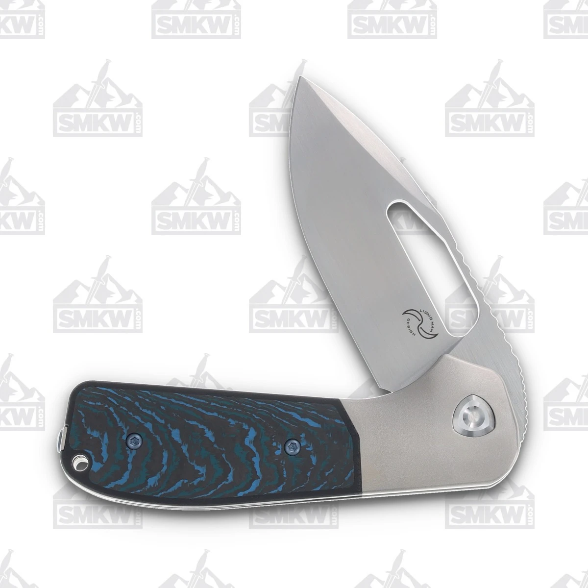 Liong Mah Design Field Duty 3.5 Folding Knife Crosscut Arctic Storm FatCarbon LMFD35HRCCAS View 3