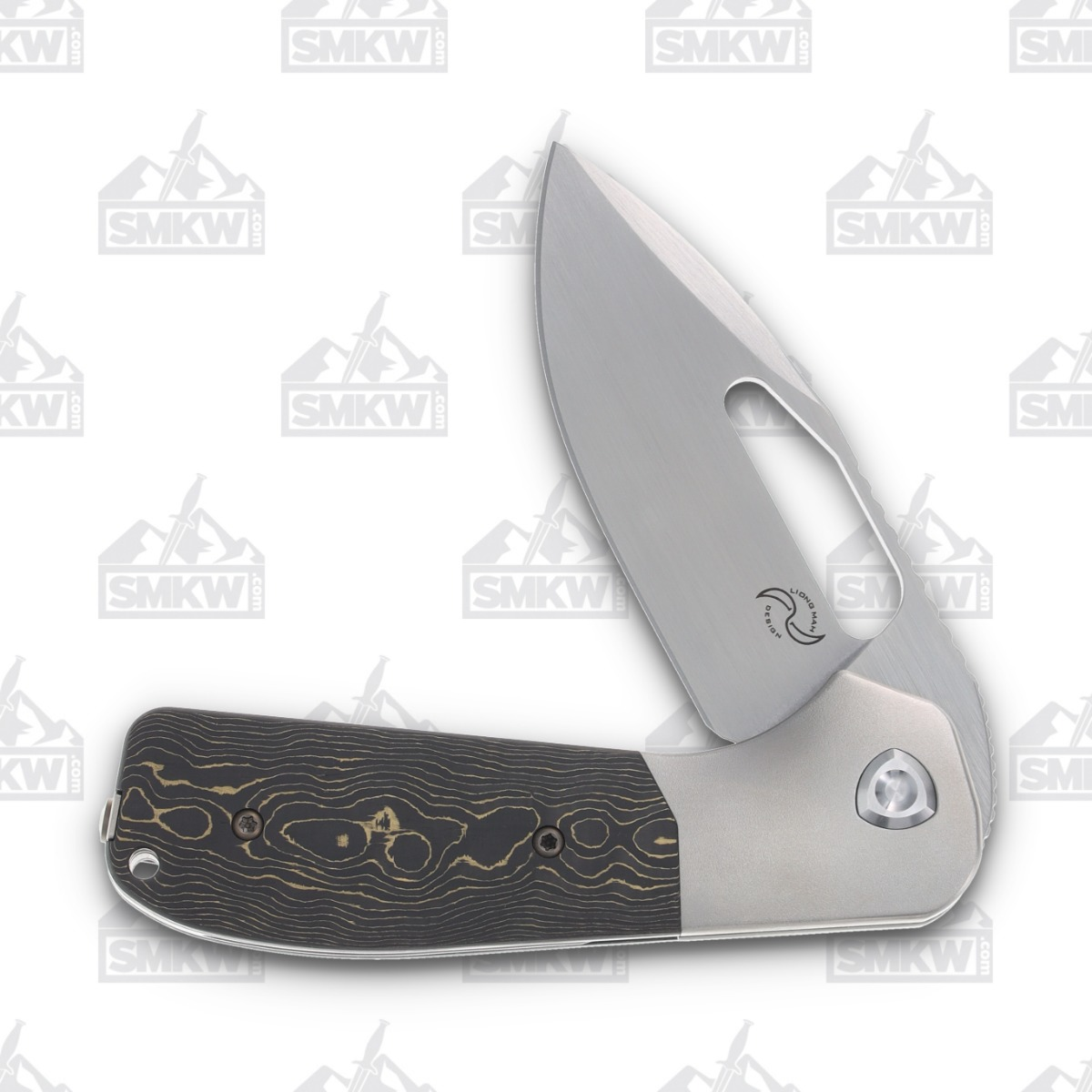Liong Mah Design Field Duty 3.5 Folding Knife (Gold FatCarbon) LMFD35HRCGCF View 3