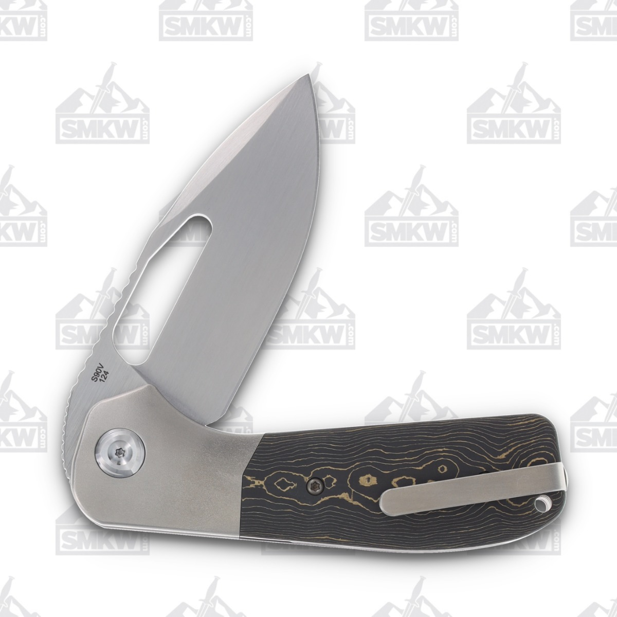 Liong Mah Design Field Duty 3.5 Folding Knife (Gold FatCarbon) LMFD35HRCGCF View 4