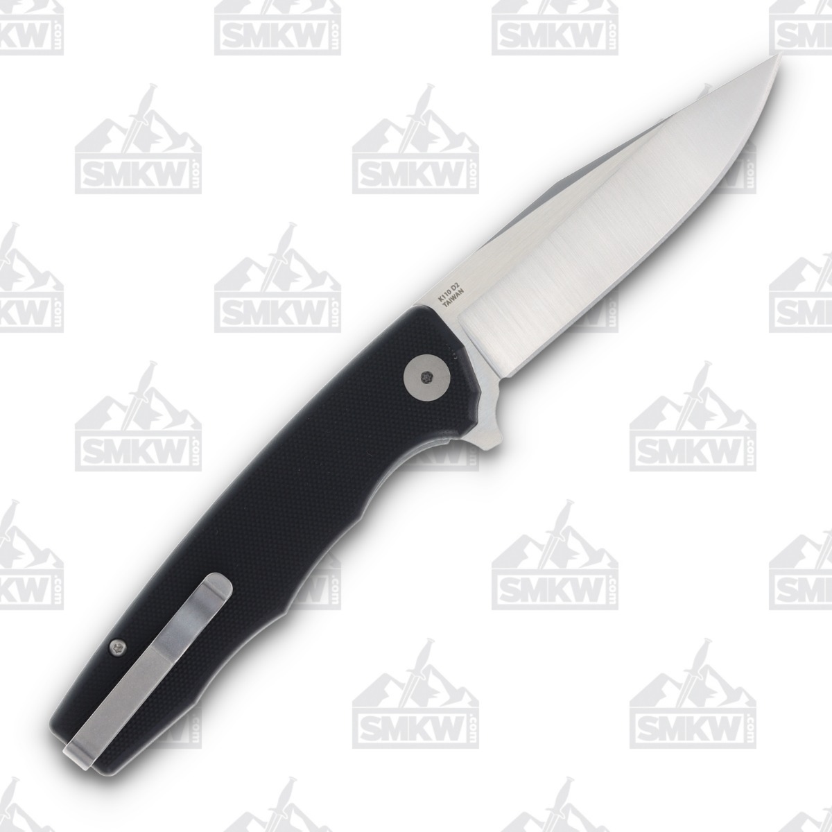 Ocaso Knives Strategy Black Folding Knife 3.5in Satin Clip Point Blade 29BGD View 2