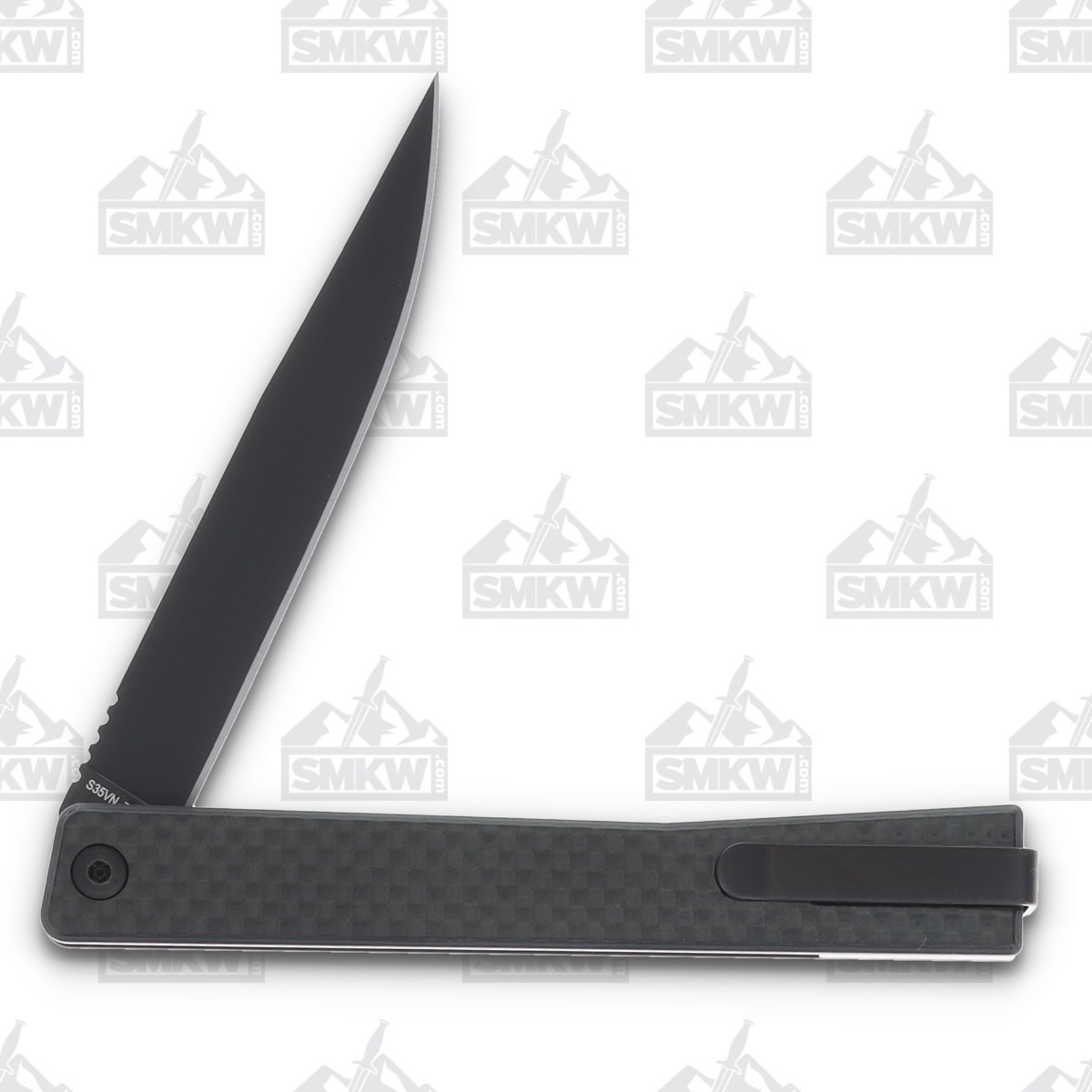 Ocaso Knives Solstice Demko Linerlock Folding Knife (Black, Carbon Fiber) 10CFB View 4