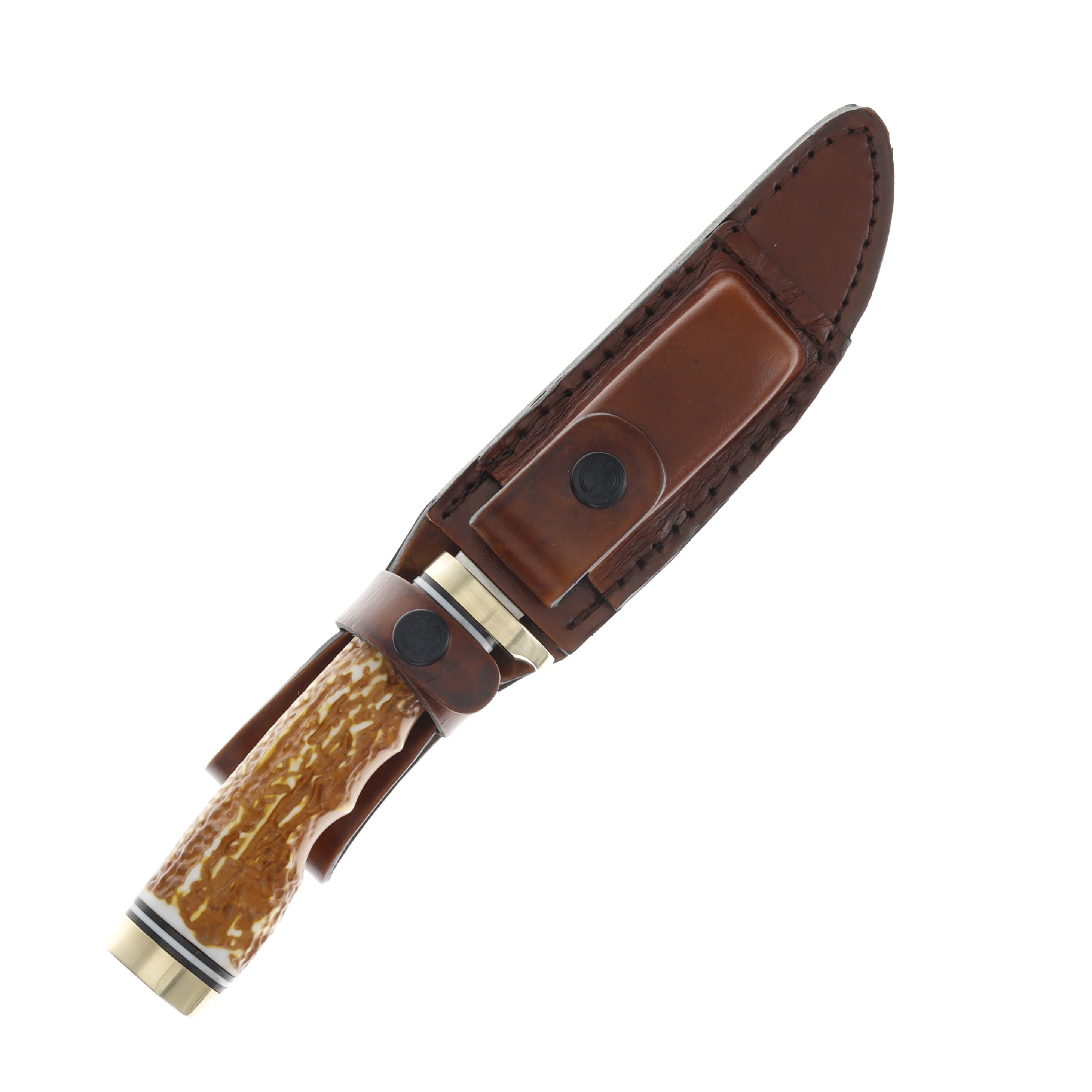 Uncle Henry Golden Spike Staglon 5 Inch Plain Satin Clip Point 1100086 View 3