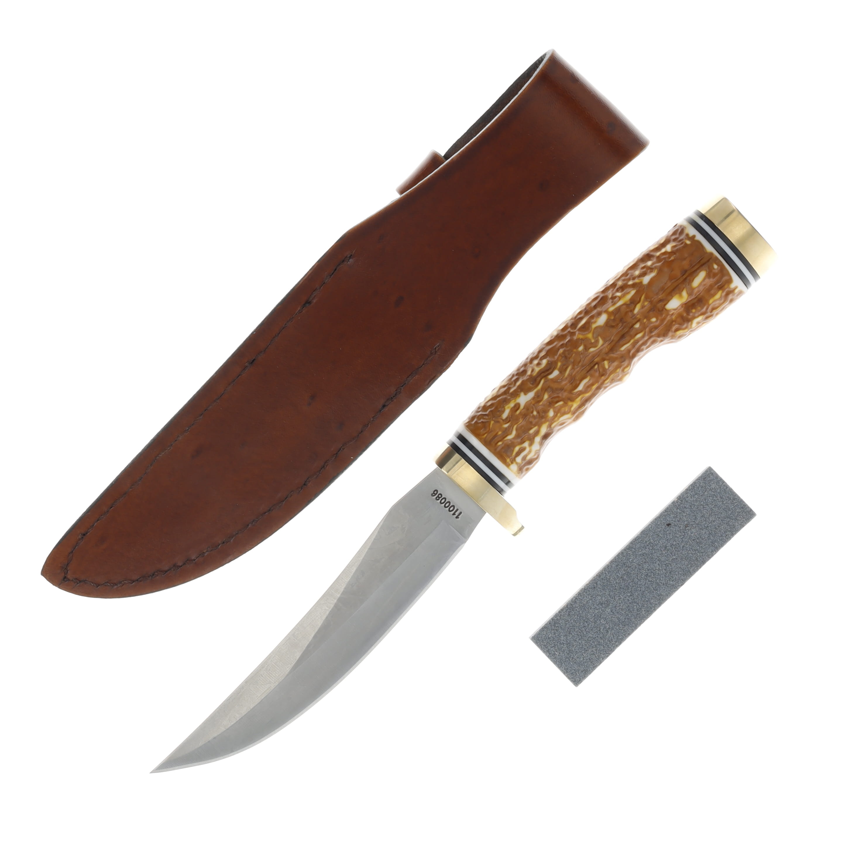 Uncle Henry Golden Spike Staglon 5 Inch Plain Satin Clip Point 1100086 View 2