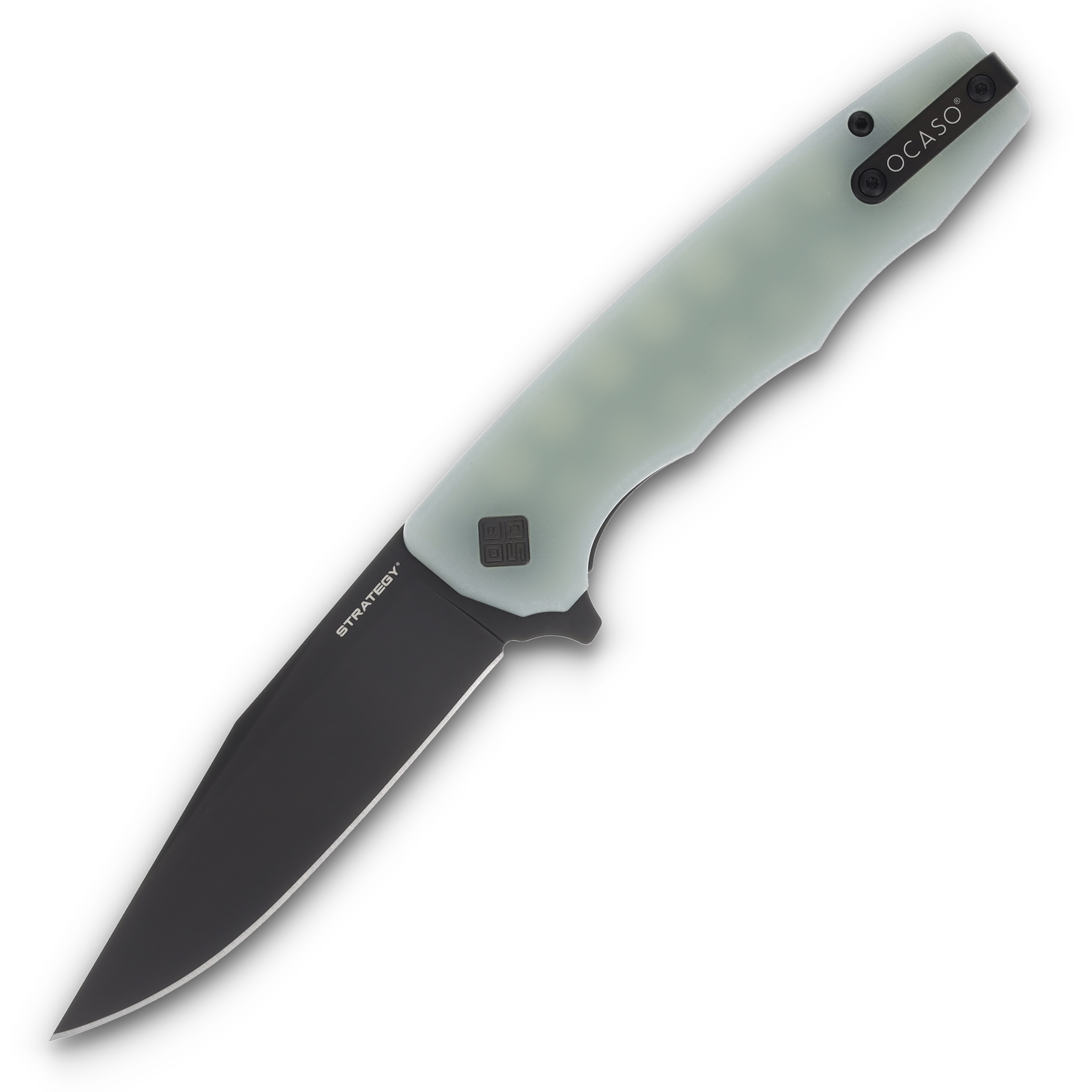 Ocaso Knives Strategy Linerlock Folding Knife (Black PVD, Jade G-10) 29JGB View 1