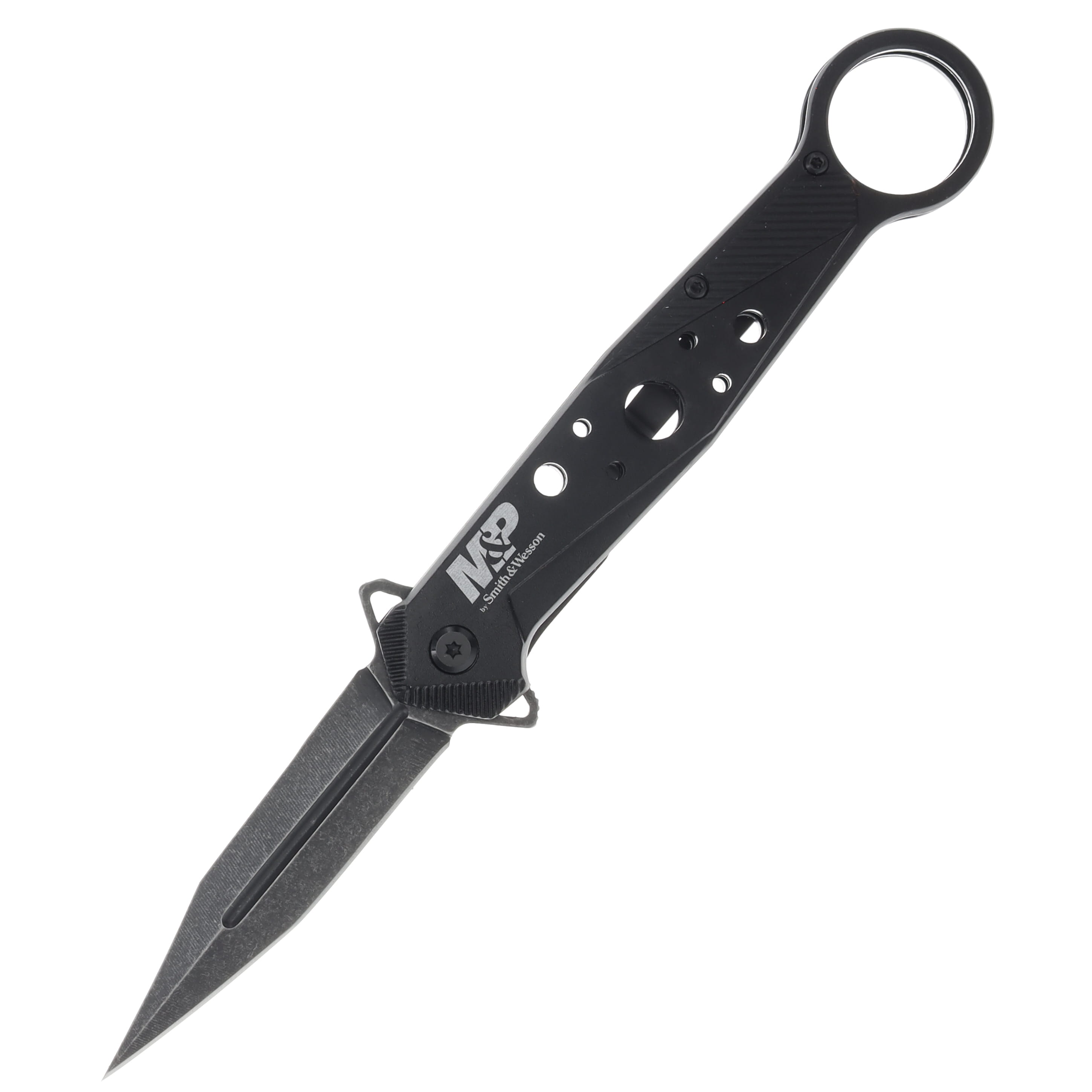 Smith & Wesson Spring Assisted 3.25in Black Dagger Folding Knife 1193184 View 1