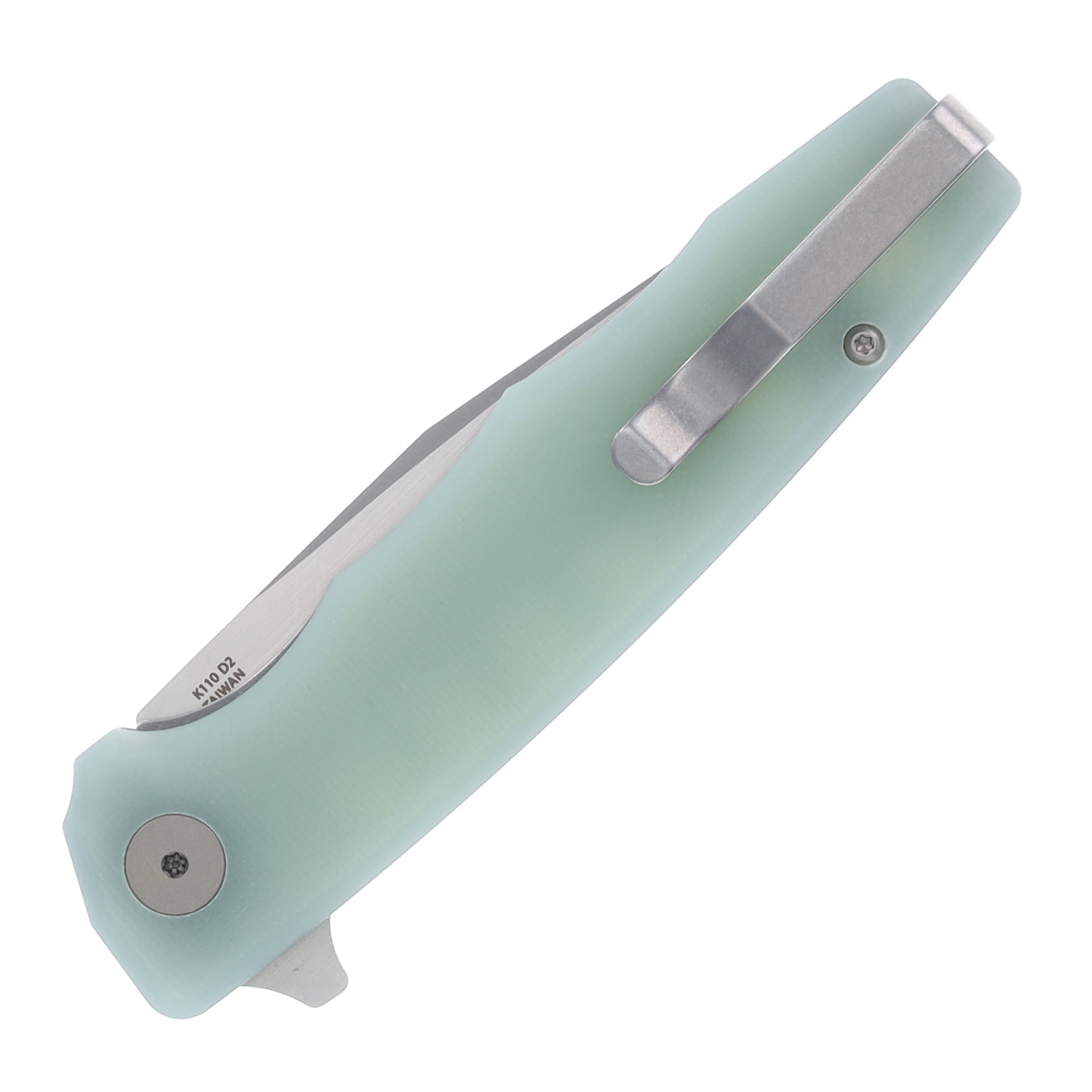 Ocaso Knives Strategy Linerlock Folding Knife (Satin, Jade G-10) 29JGD View 6