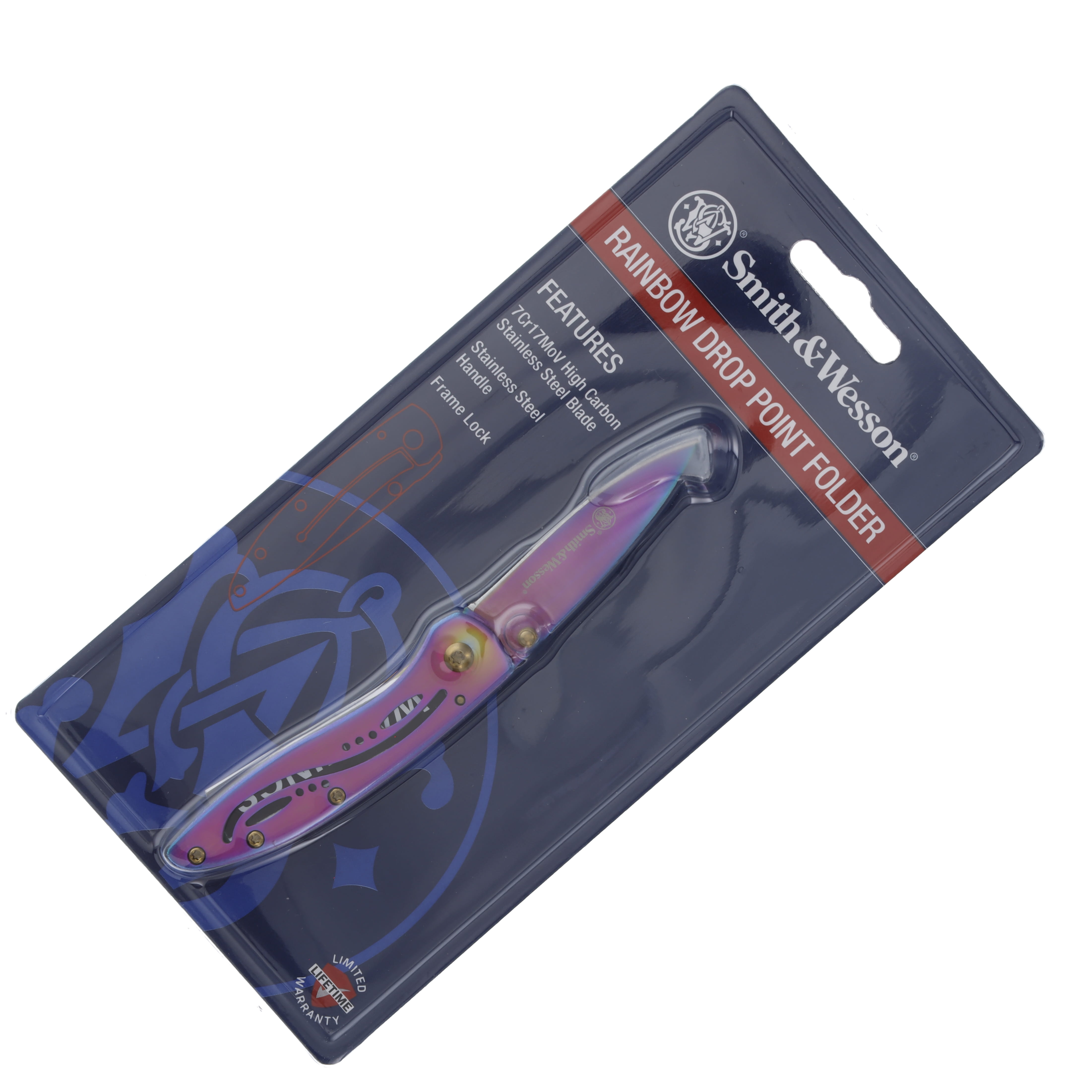 Smith & Wesson Rainbow Folding Knife 2.3in Plain Drop Point SWCKLPRCP View 5
