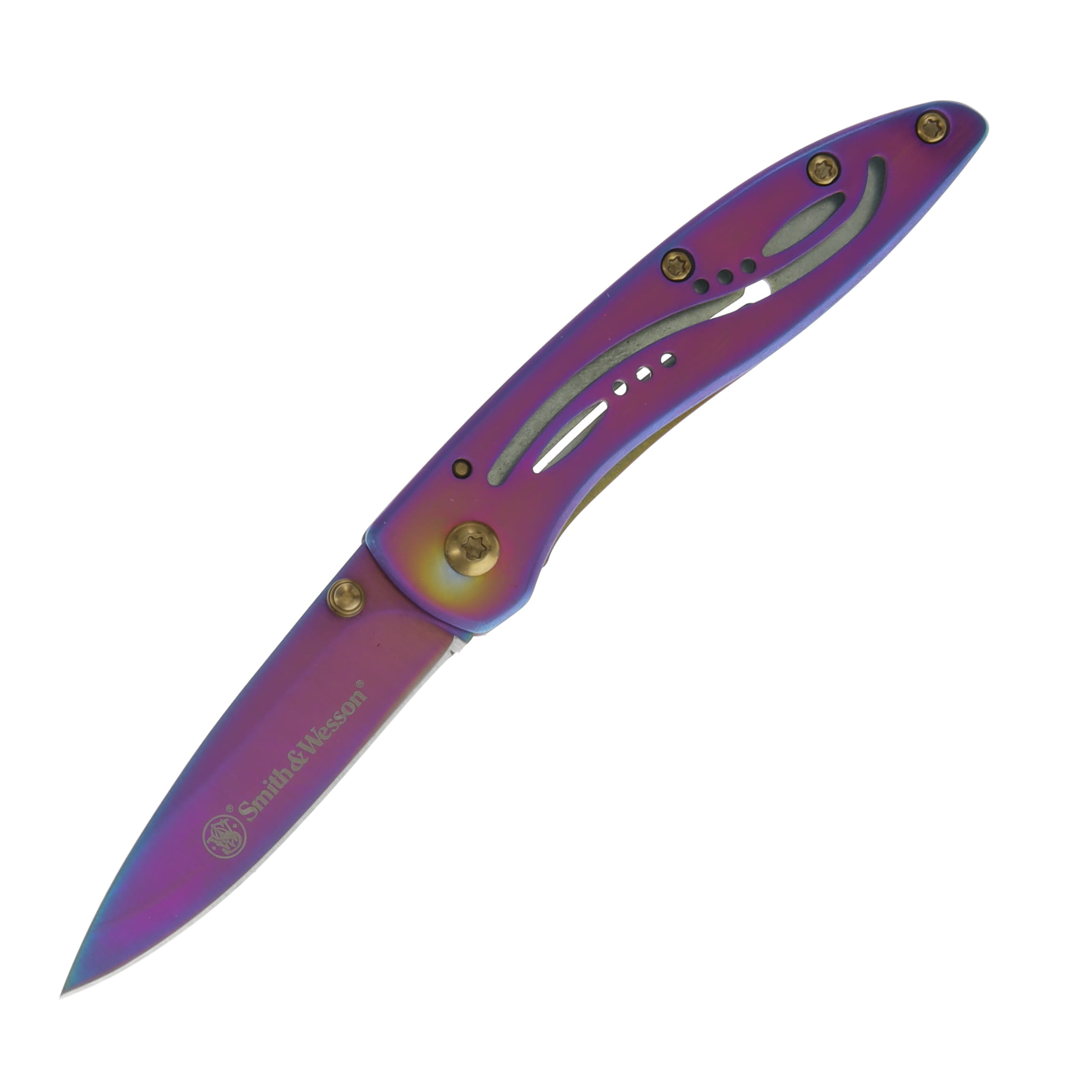 Smith & Wesson Rainbow Folding Knife 2.3in Plain Drop Point SWCKLPRCP View 1