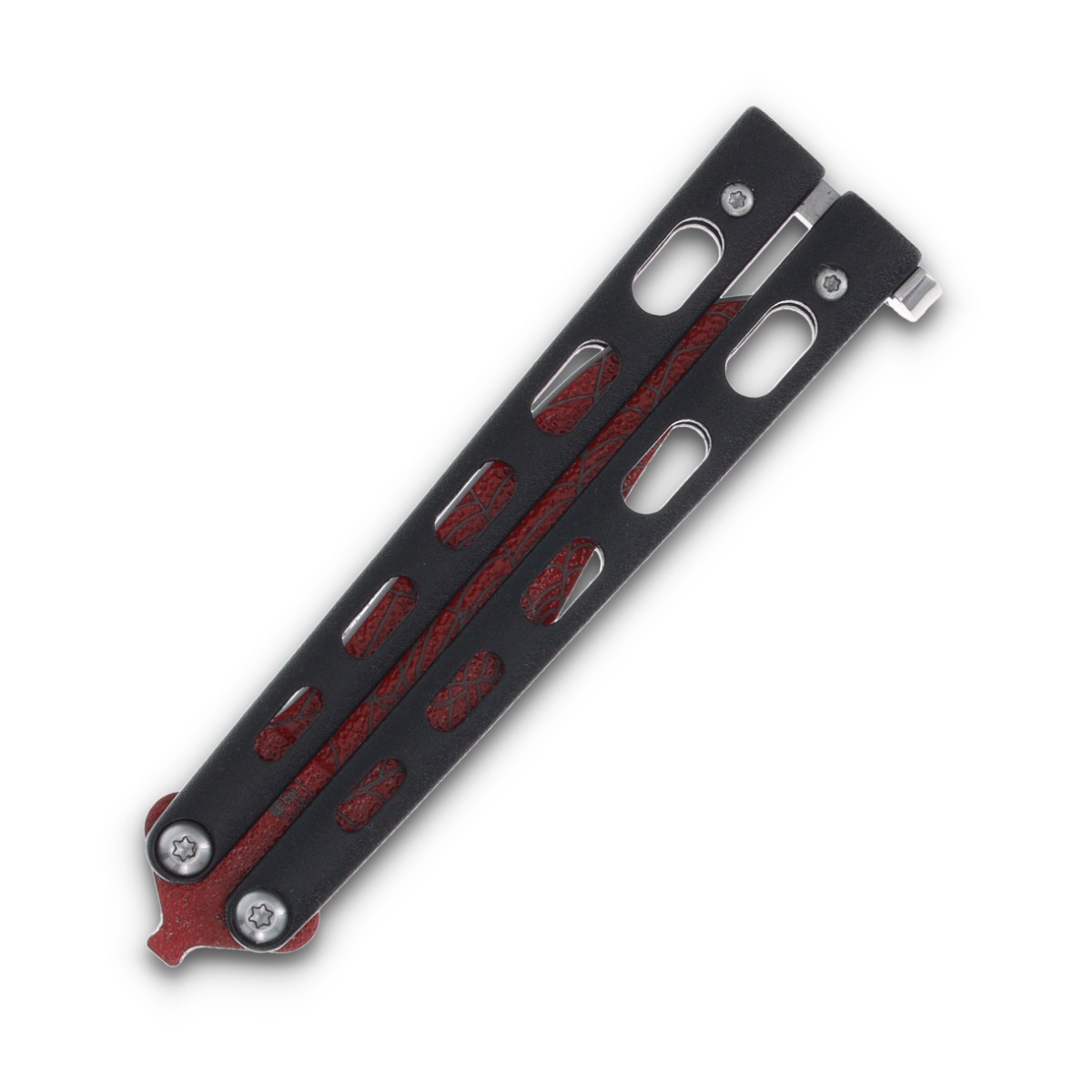 Bear & Son Widow Series 3" Black & Red Butterfly Knife BRW113B View 8