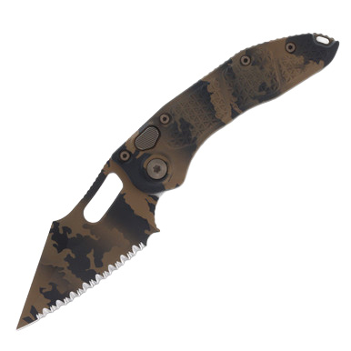 Microtech Stitch Signature Series Automatic Knife All Camo Full Serrated S/E View 1