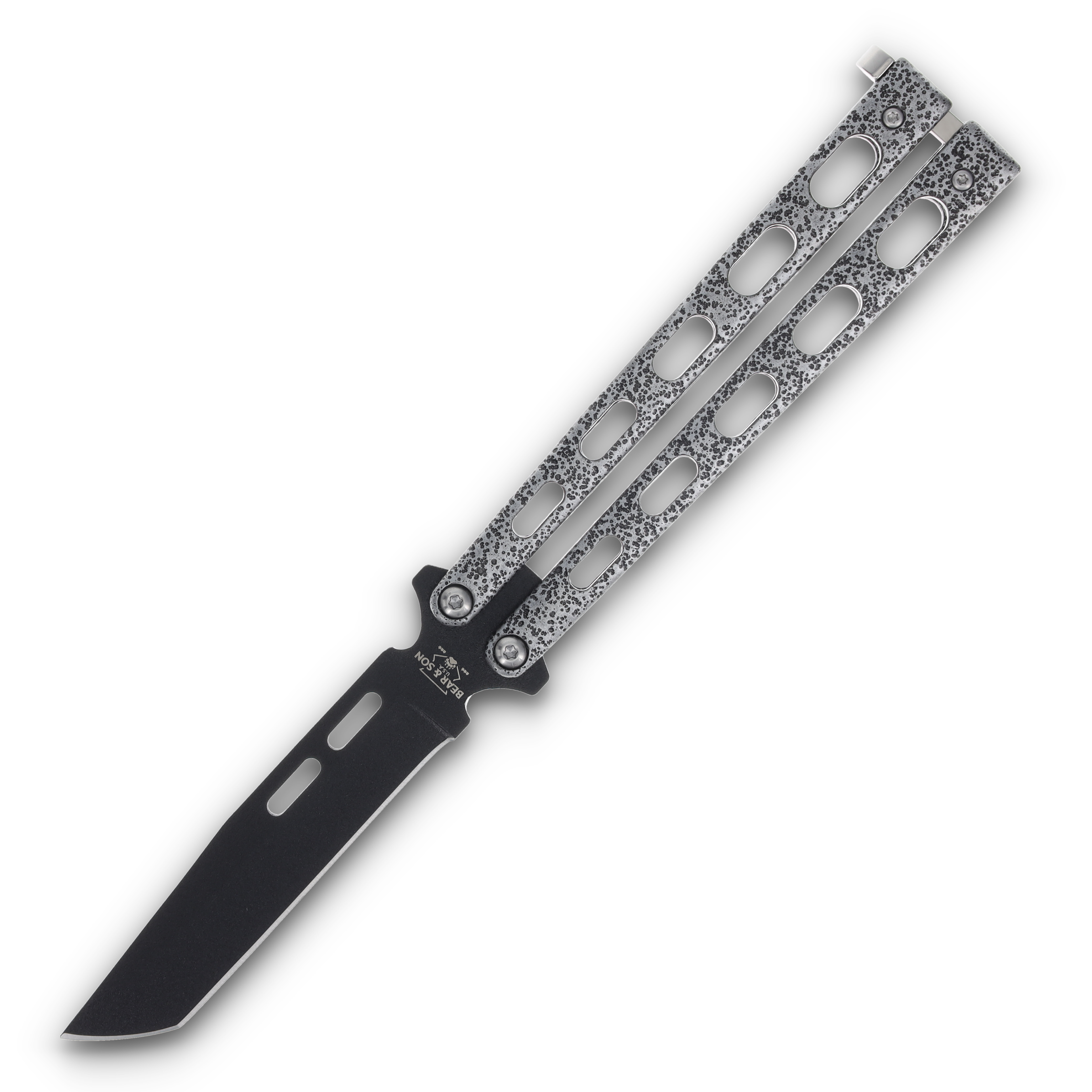 Bear & Son Balisong Silver Vein Tanto BR115TAN View 1