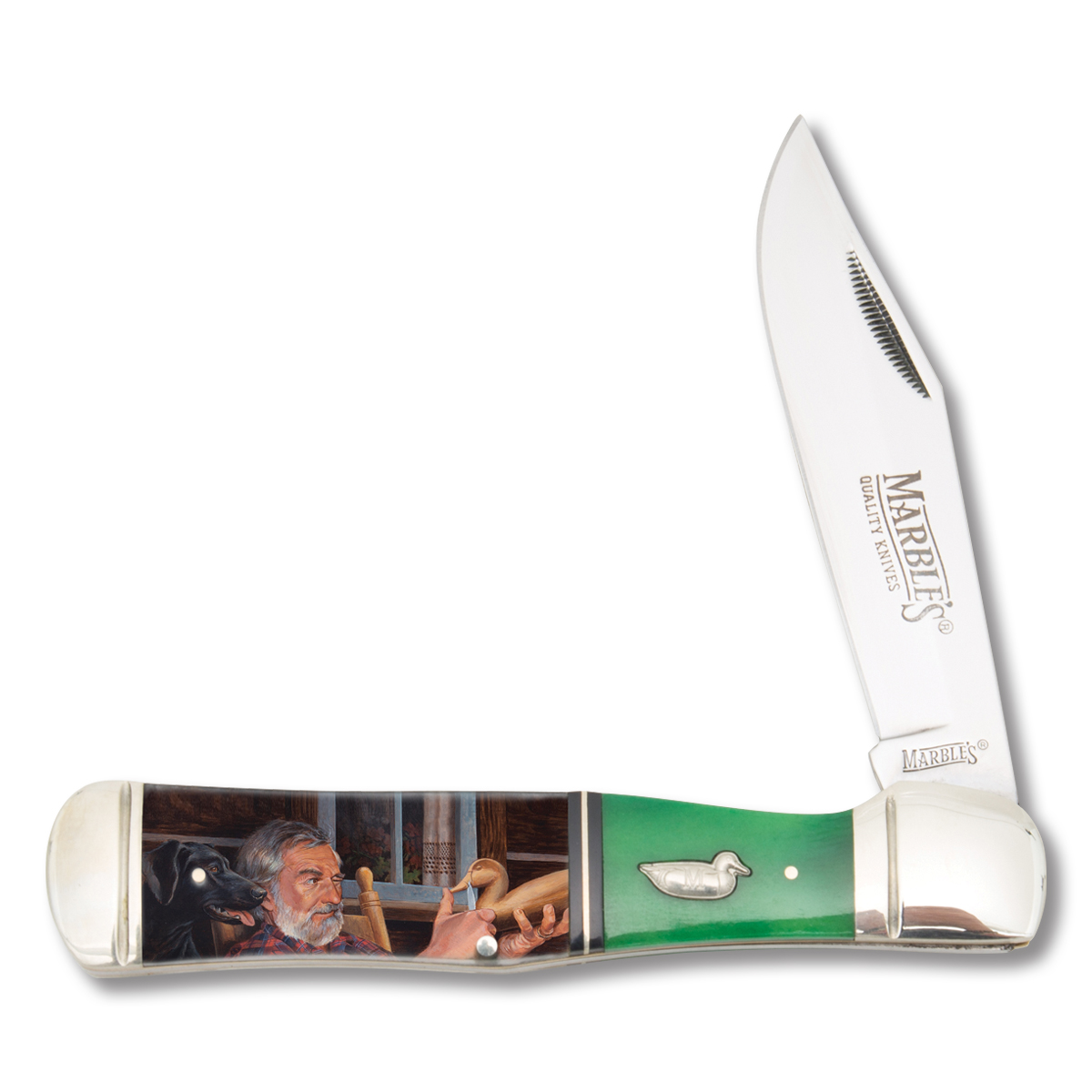Marble's Duck Hunter Collector's Folding Knife Mallard Duck MR583 View 1