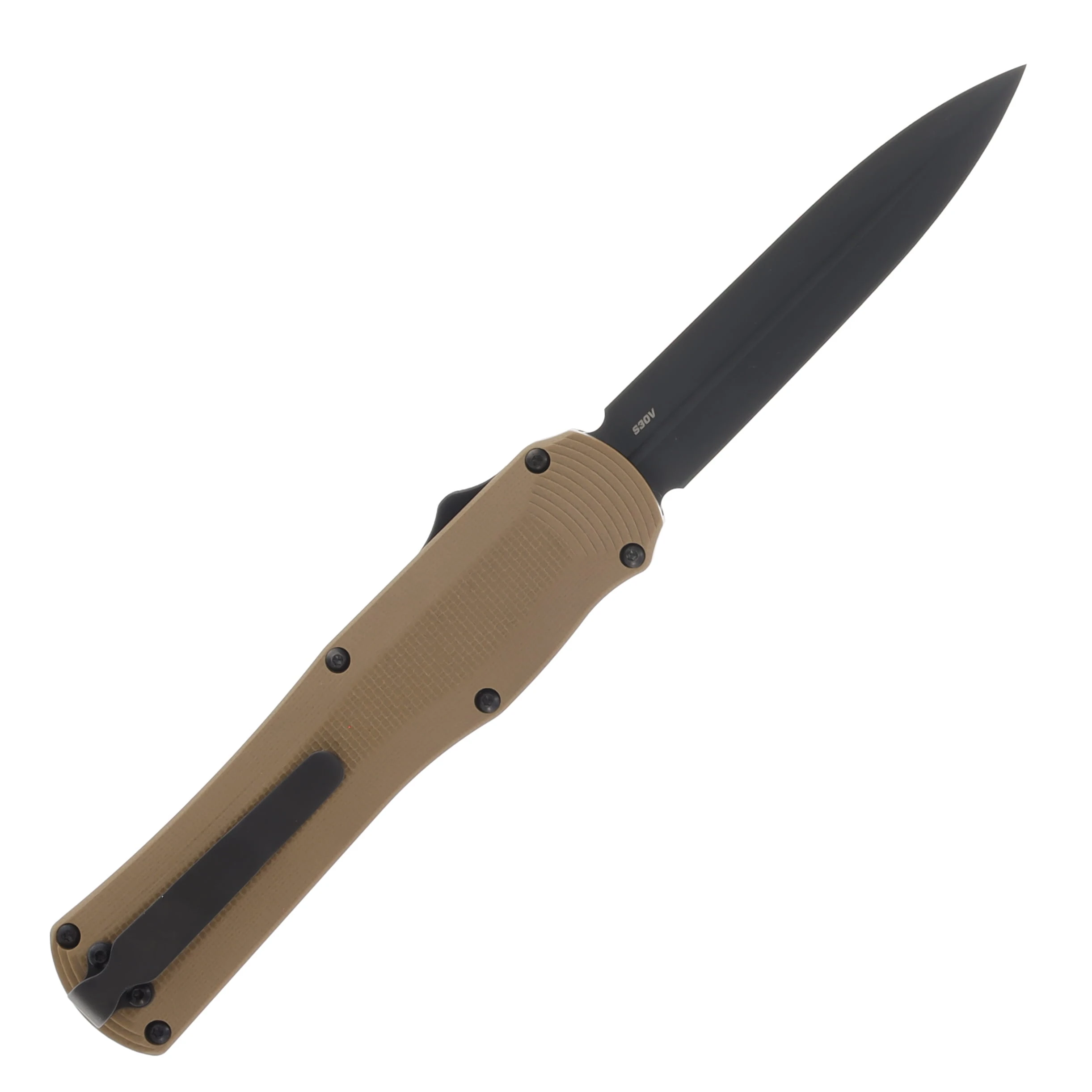 Benchmade 3400BK-2 Autocrat Out-the-Front Knife Automatic Knife (Black D/E | Coyote Brown G-10) AUBM3400BK2 View 2