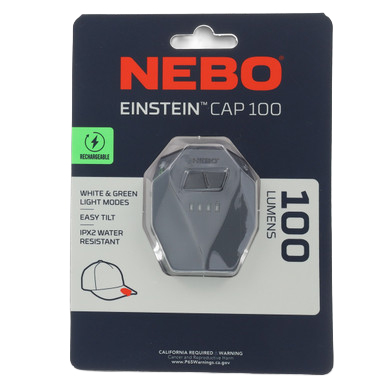 NEBO Einstein Cap 100 Headlamp - Cap Light | Gray | 100 Lumens View 9